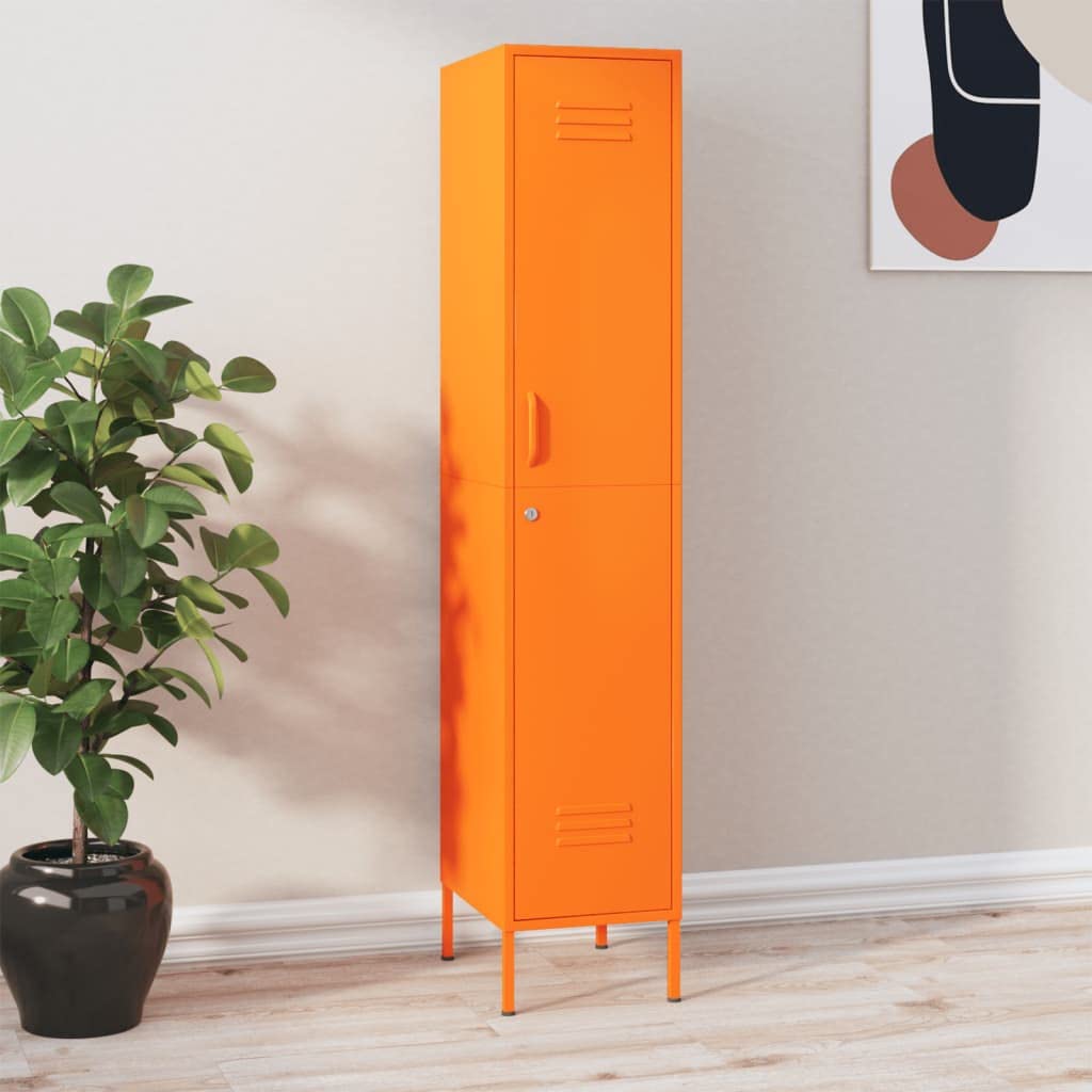 Multipurpose Storage Cabinet - Kitchen Buffet, Pantry Organizer, Garage Locker (Orange, 13.8