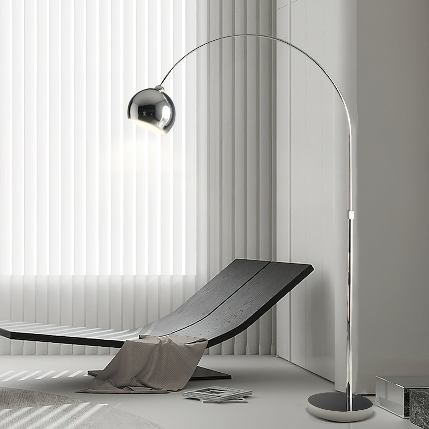 Modern Angler Floor Lamp - Adjustable LED Reading Light for Living Room, Bedroom & Office - Dimmable Standing Lamp with Flexible Gooseneck Design - Perfect for Reading, Working & Relaxing