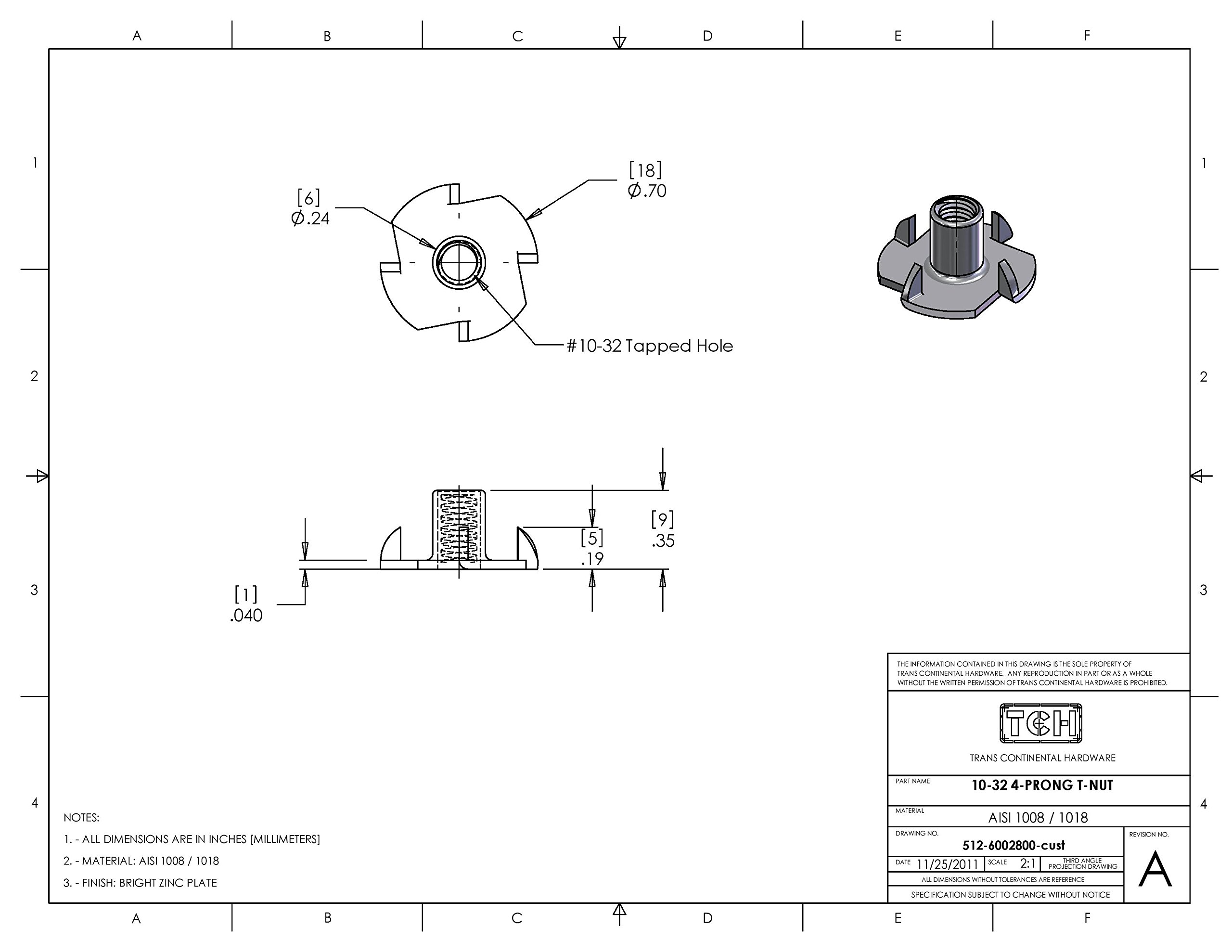 100 Pack 10-32 x 5/16