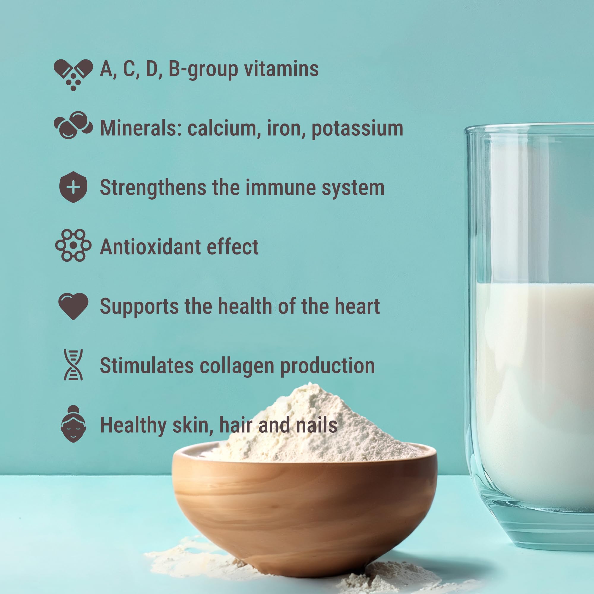 Premium Organic Donkey Milk Powder 180g - 100% Natural, No Added Sugar, Rich in Vitamins & Minerals | Immune Support, Freeze-Dried, Preservative-Free | Perfect for Coffee, Smoothies & Baking