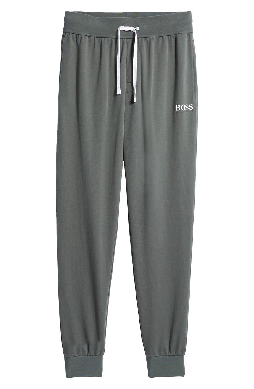 Hugo Boss Men's Dark Green Essential Joggers - Soft Cotton Knit Lounge Pants for Casual Wear, Gym & Travel | Comfortable & Stylish Sweatpants