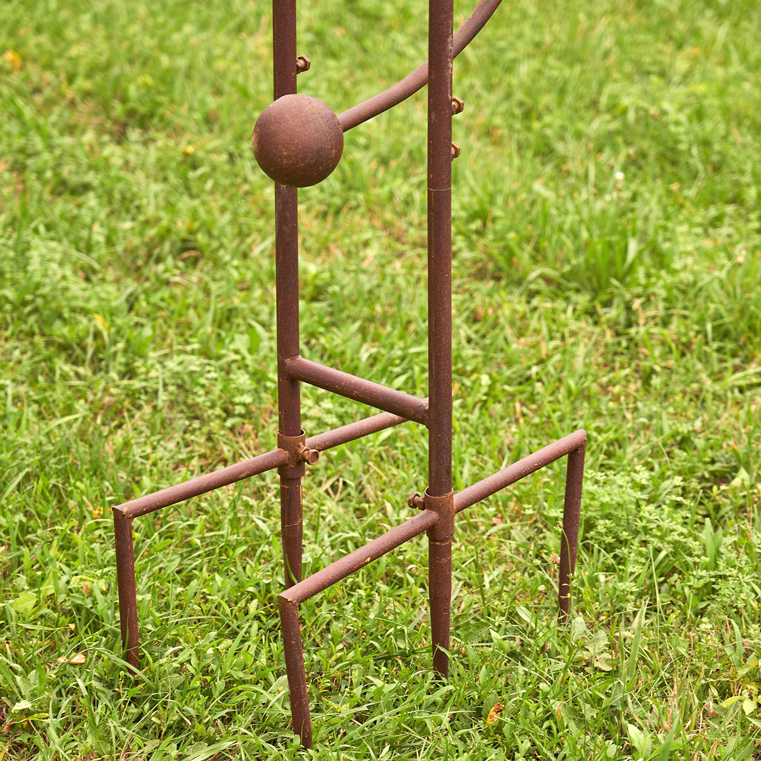 Large Rocking Animal Garden Stakes with Flapping Wings - Rust Brown Rooster Decoration for Outdoor Yard, Patio & Flower Beds