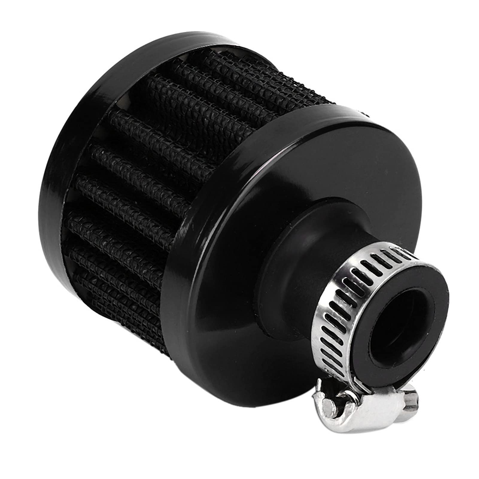 Universal 13mm/0.5in Mini Air Intake Filter Vent Crankcase Breather - High Performance Car Engine Air Filter (Black) - Compatible with Most Vehicles for Improved Engine Protection & Performance