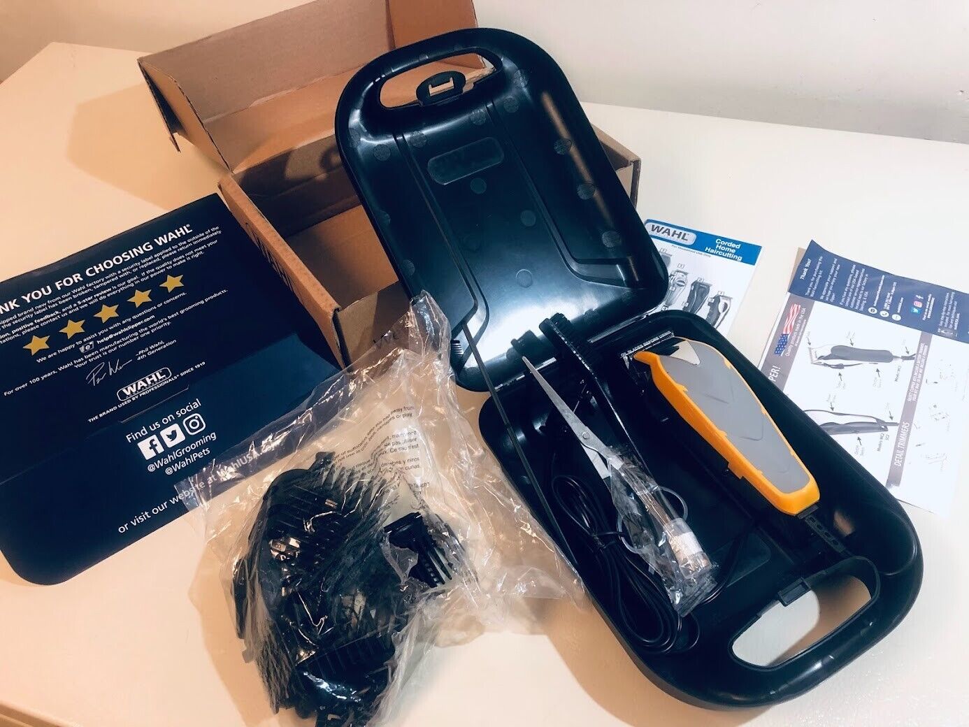 Wahl 79445 Professional Fade Haircut Kit for Men - Yellow & Gray | Barber Clippers, Trimmers & Accessories | Perfect for Home & Salon Haircuts