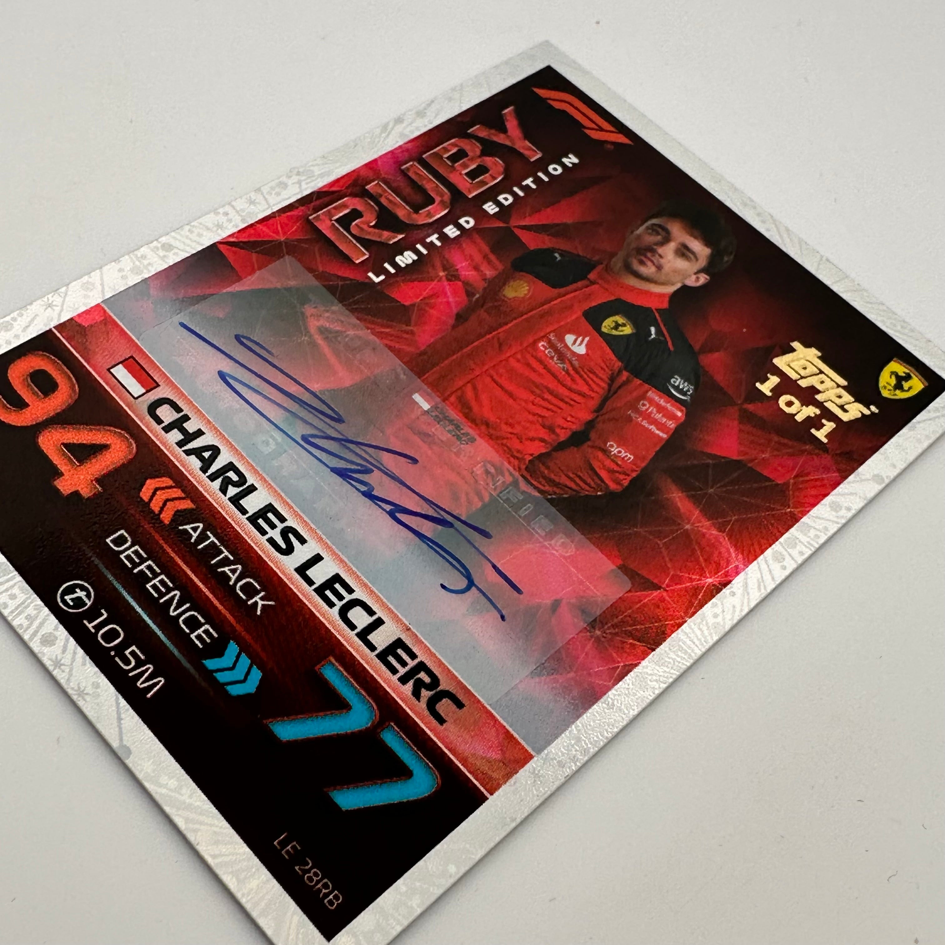 2023 Charles Leclerc #LE28RG Ruby Auto Grand Prix Exclusive F1 Racing Card - Perfect for Collectors, Fans & Sports Memorabilia Displays
