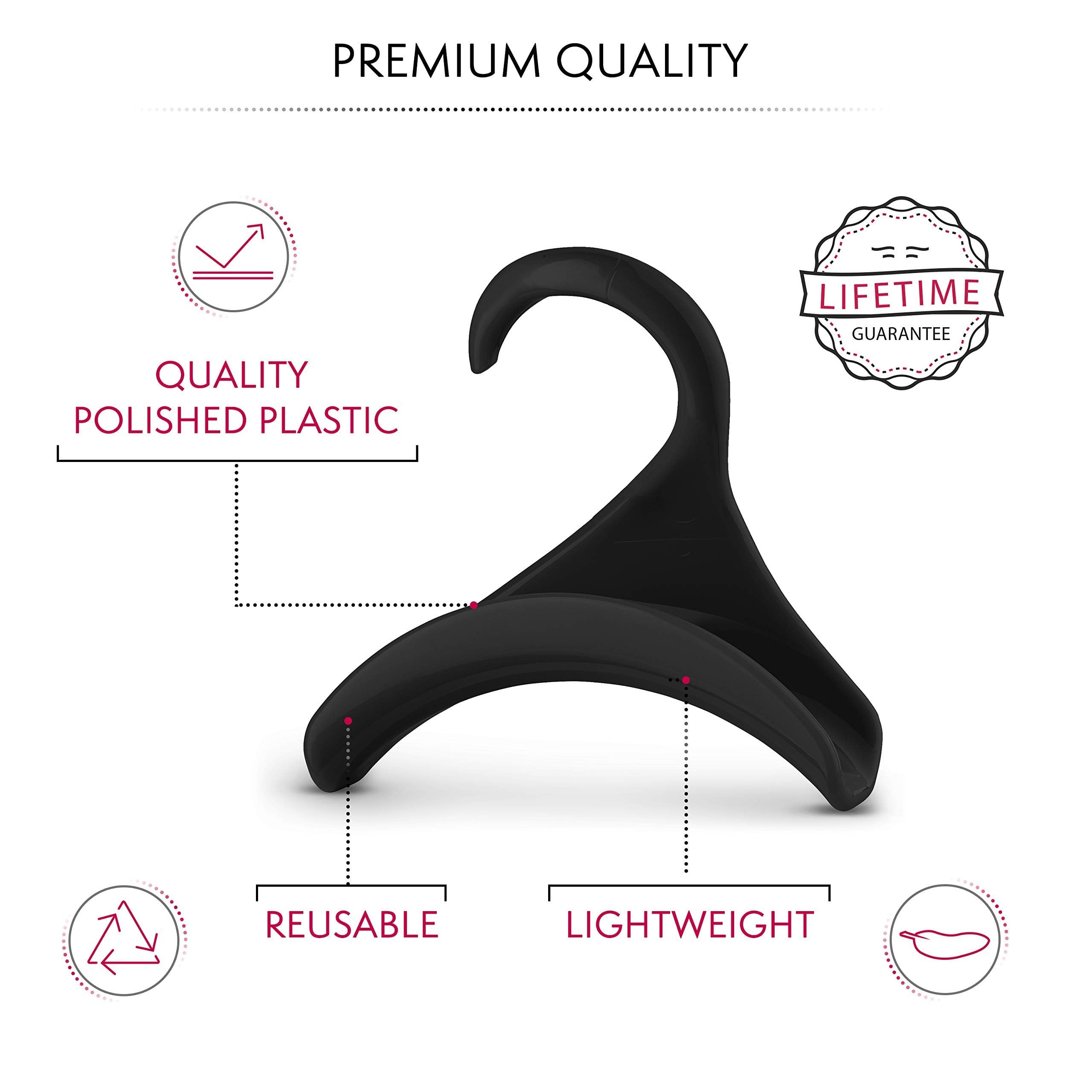 Bag-a-Vie Purse Hanger for Closet - 3 Pack Black Plastic Handbag Organizer Hooks for Hanging Bags & Purses, Protects Bag Shape & Saves Space - Perfect for Closet, Bedroom, or Entryway Organization