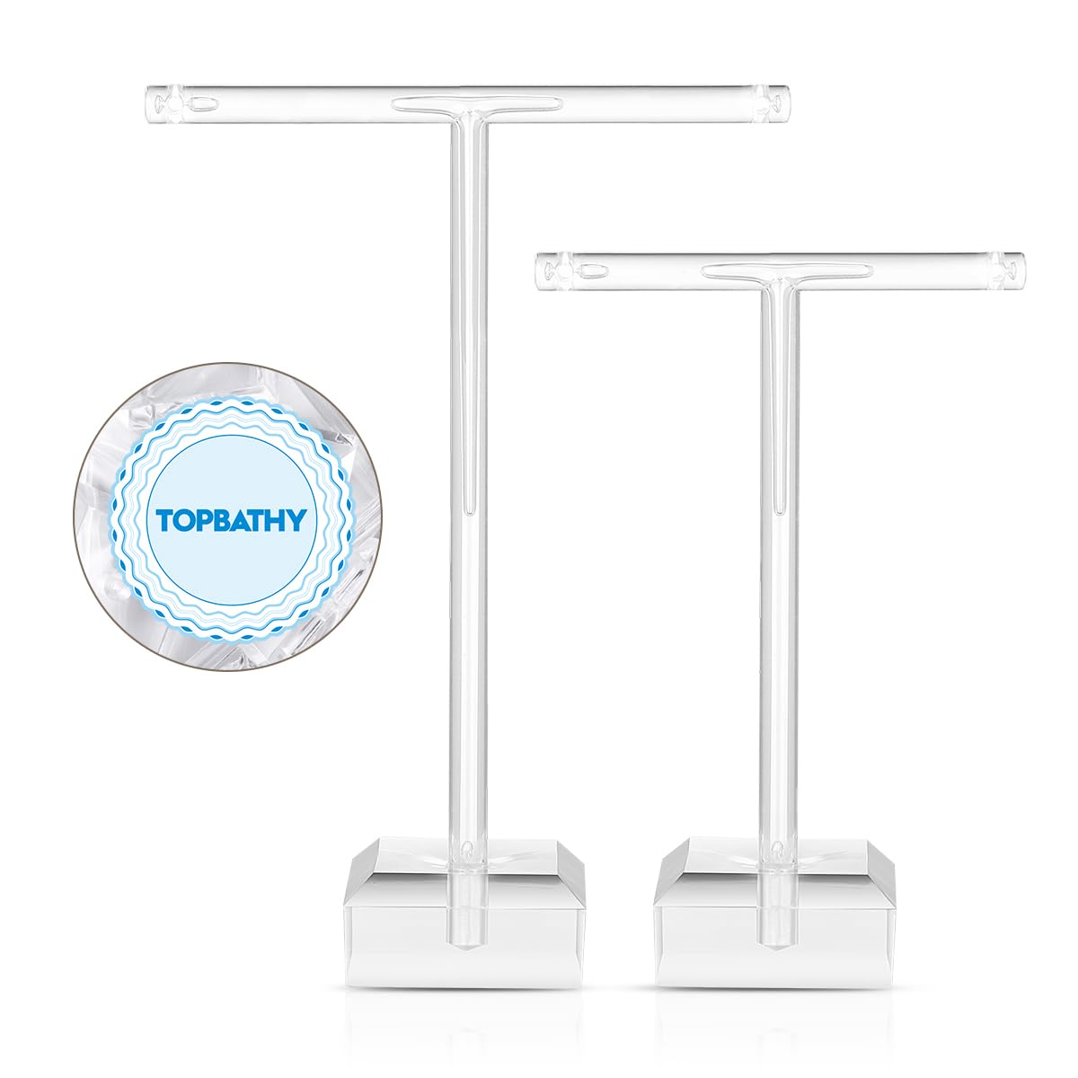 4-Piece Clear Acrylic Earring Stand - Jewelry Display Holder for T-Bar Earrings, Necklaces, Bracelets & Rings | Perfect for Boutique, Retail Store and Home Jewelry Organization
