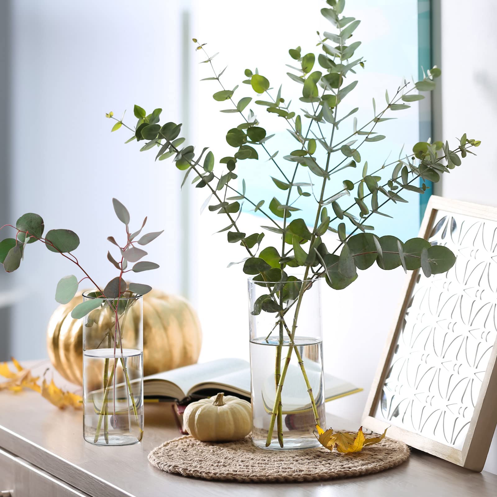 Clear Glass Hurricane Candle Holders Set of 3 (10
