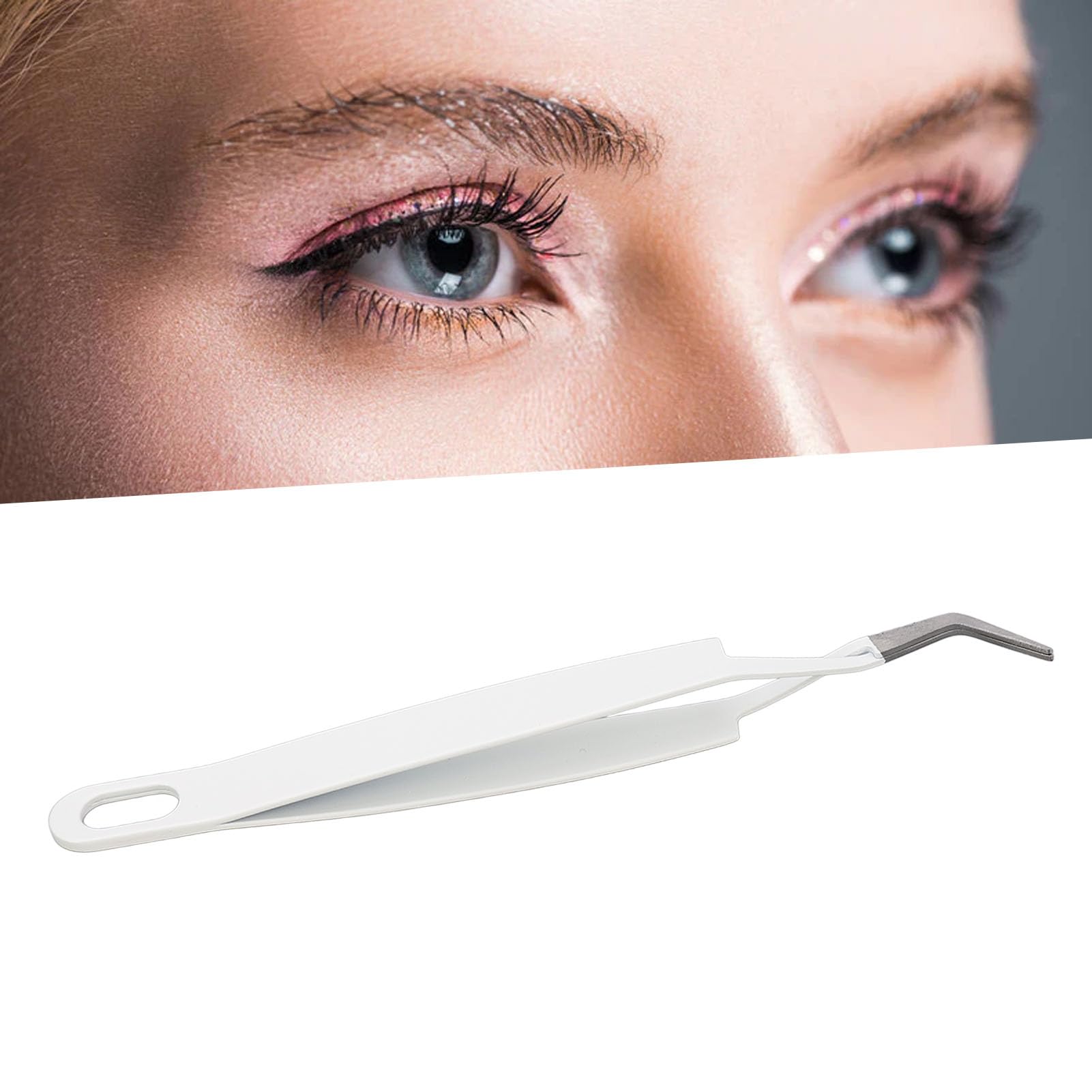 Premium Stainless Steel Curved Tip Lash Tweezer - Professional Eyelash Extension Tool for Perfect Application, Nail Art Stickers & Rhinestone Placement | Ideal for Salon Professionals & DIY Beauty Enthusiasts