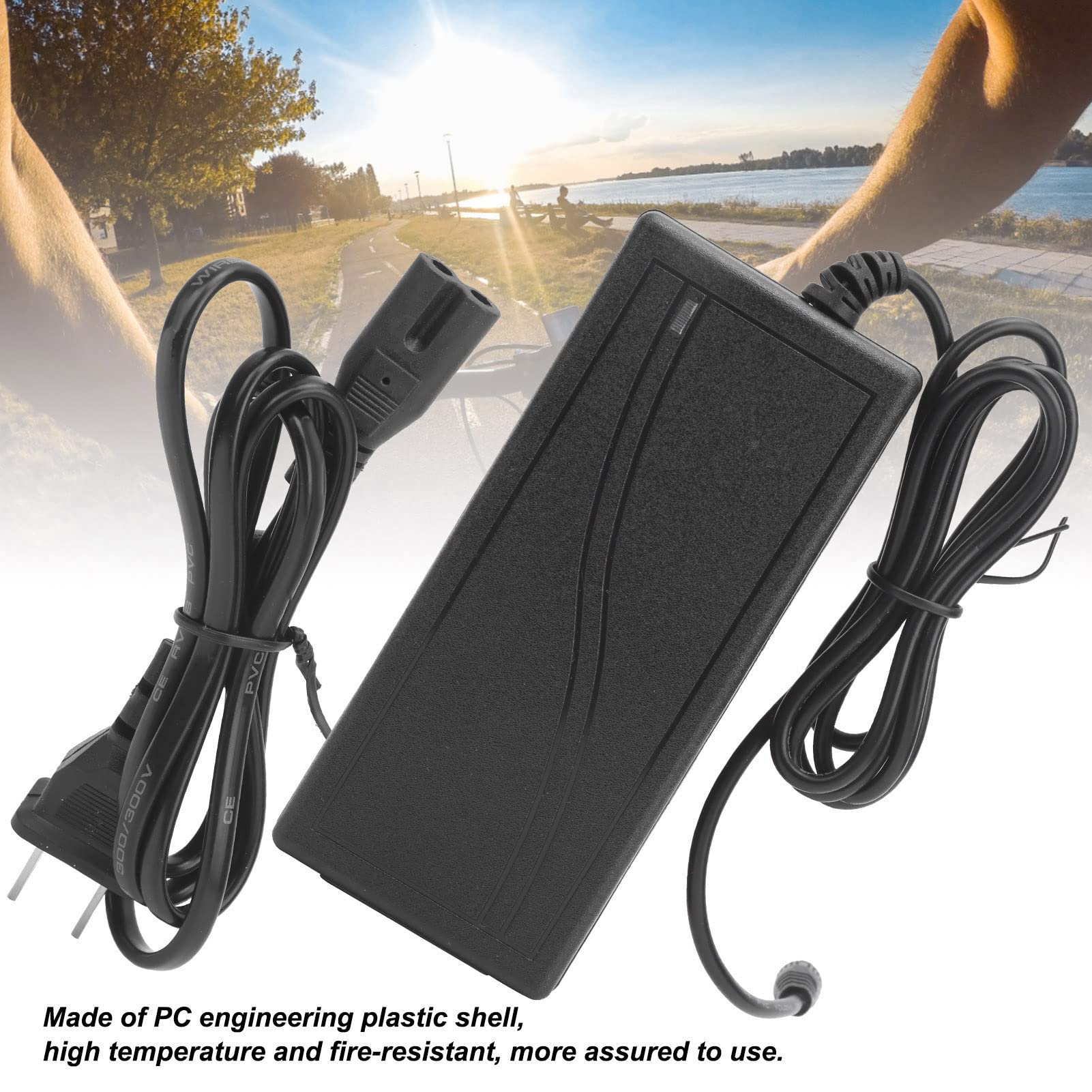 42V 2A Electric Bike Lithium Battery Charger with Female DC Port - 100-240V Power Adapter for Li-ion Battery Pack | Perfect for E-Bike Charging at Home & Outdoors