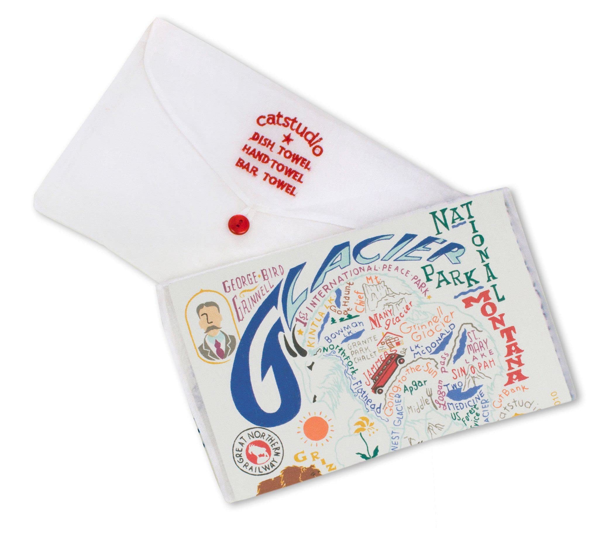 Catstudio Glacier Park Dish & Hand Towel Set - Absorbent Cotton Kitchen, Bar & Bathroom Towels - Perfect for Drying Dishes, Wiping Countertops & Hand Drying