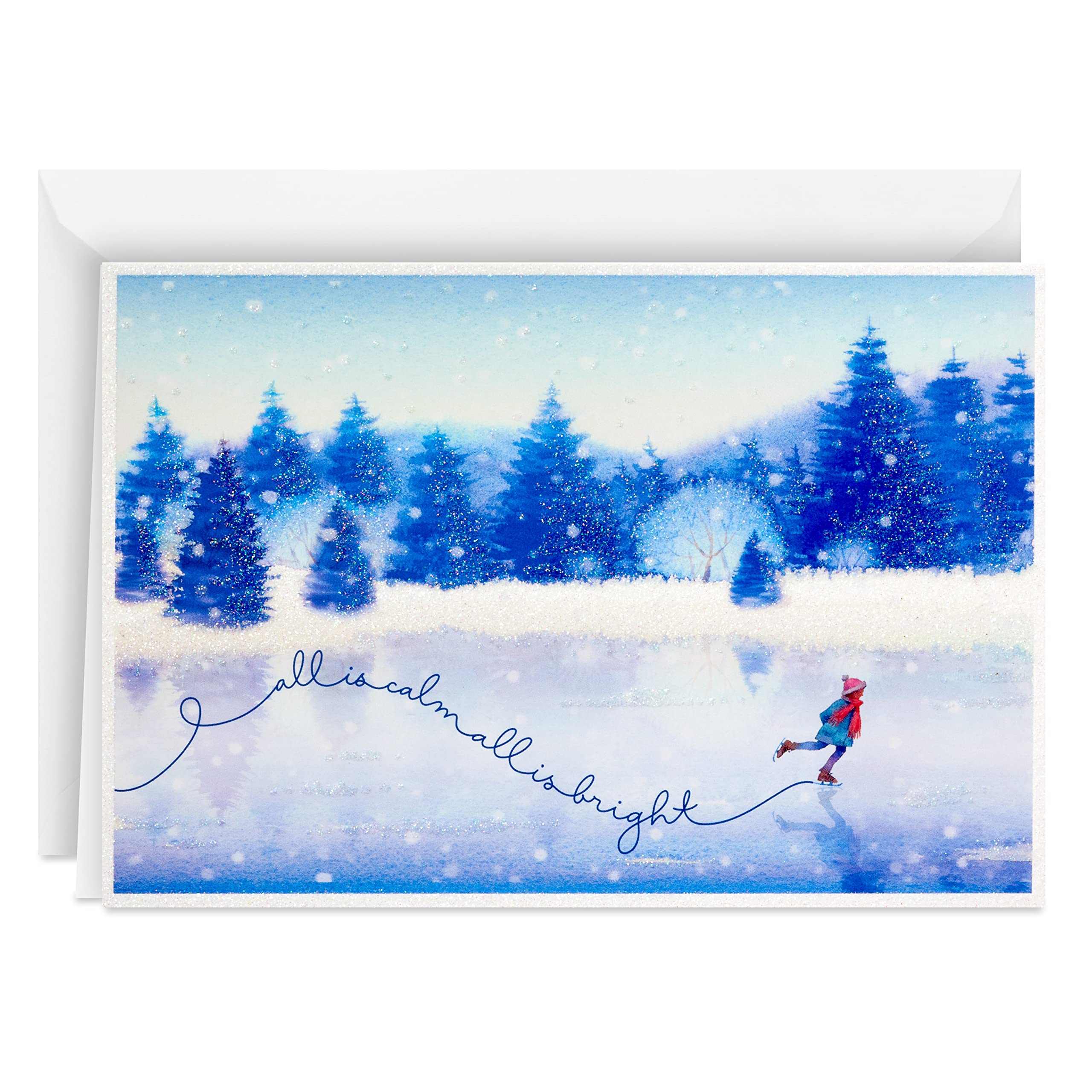 Hallmark Holiday Greeting Cards - Ice Skating Design (40 Cards with Envelopes) for Christmas, Winter Celebrations & Festive Wishes