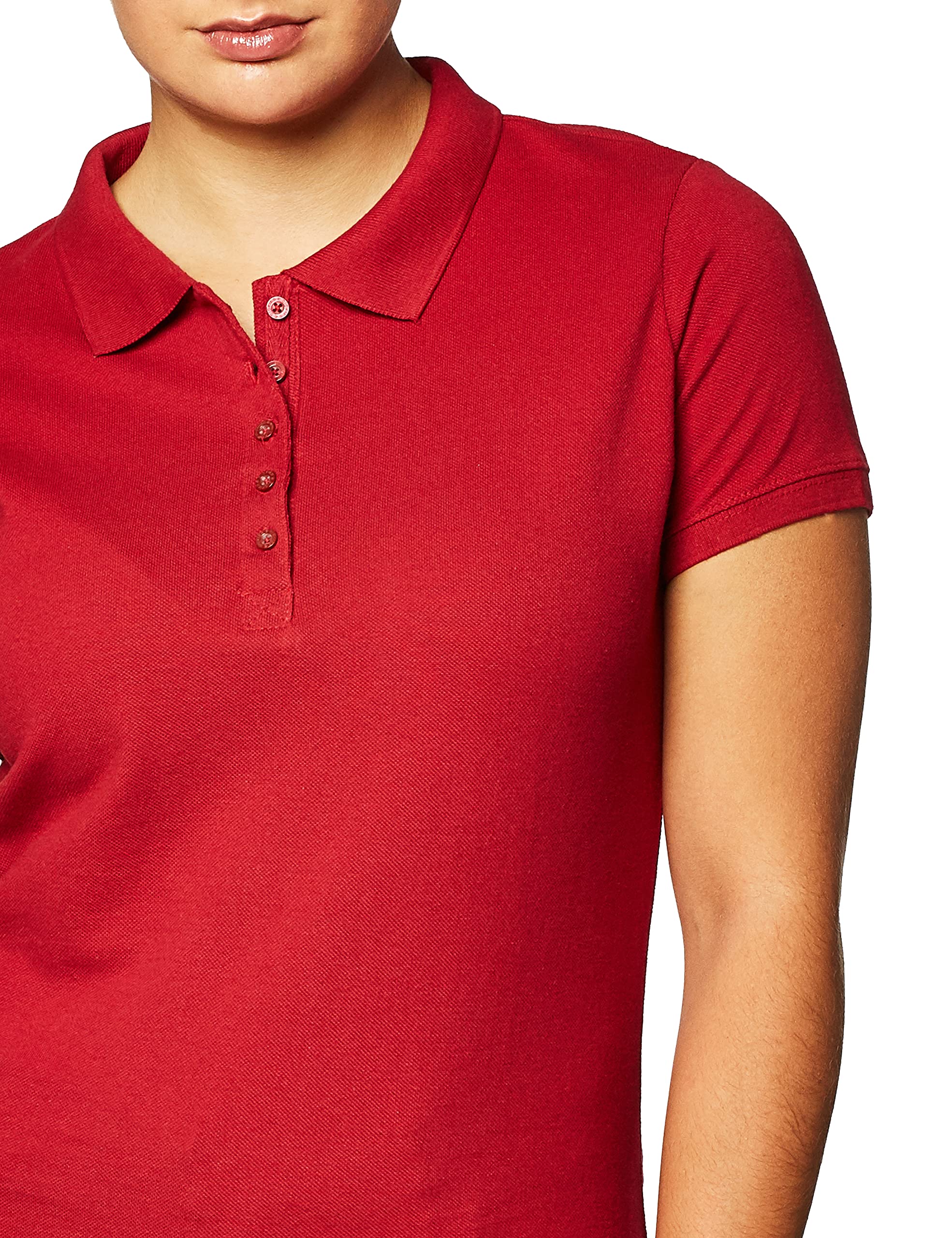 Dickies Women's Pique Polo Shirt - Comfortable Cotton Blend, Cherry Red, Plus Size 2X - Perfect for Work, Casual Wear & Outdoor Activities