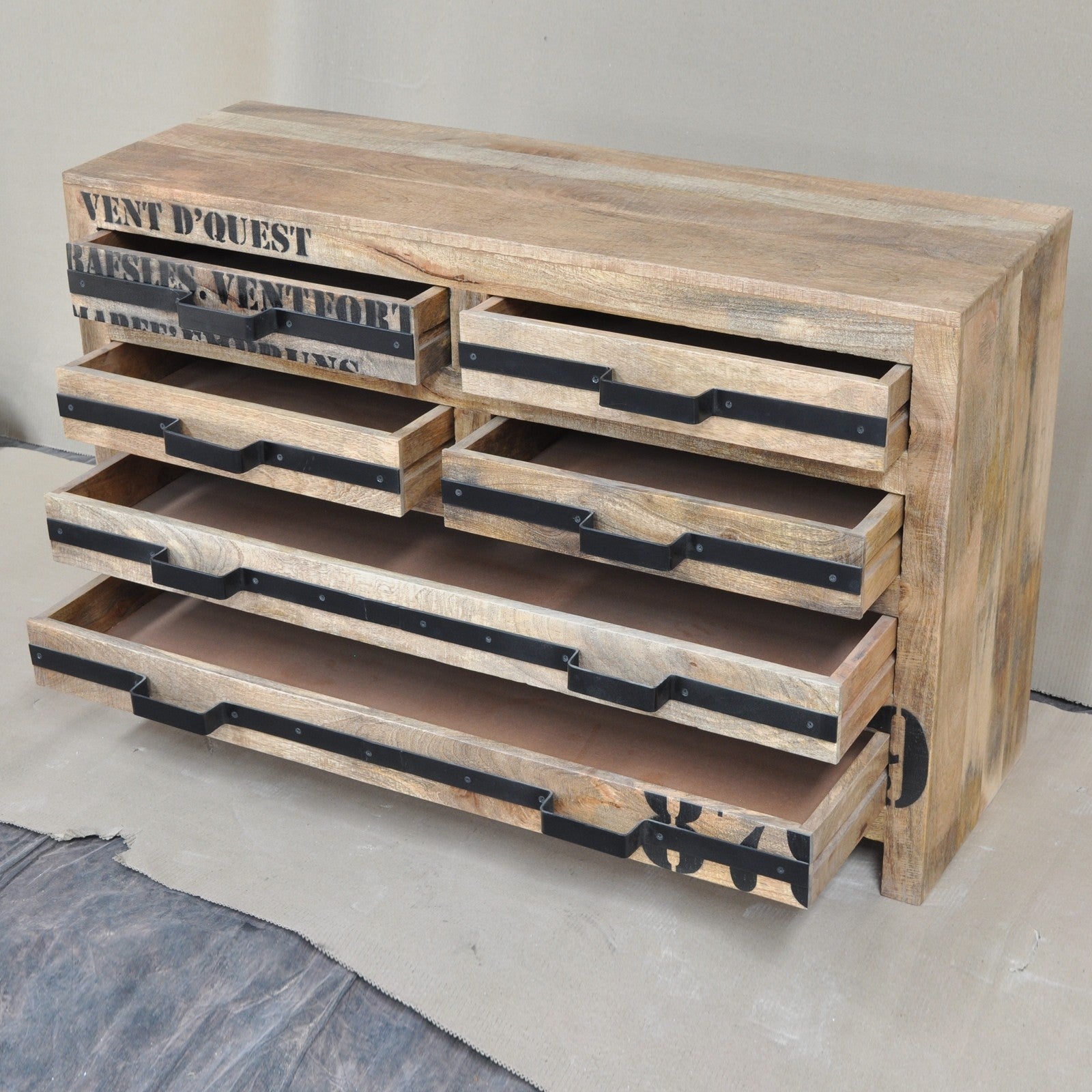 Industrial Wooden 6-Drawer Dresser - 51