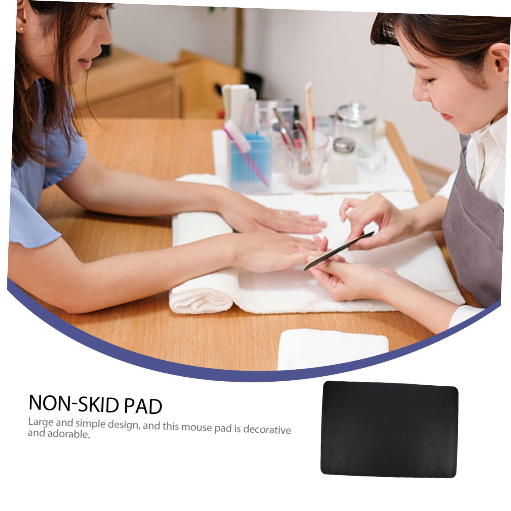 Premium Leather Manicure Hand Pillow & Keyboard Wrist Rest Pad - Non-Slip Mouse Pad with Ergonomic Support for Office, Gaming & Nail Salon Use