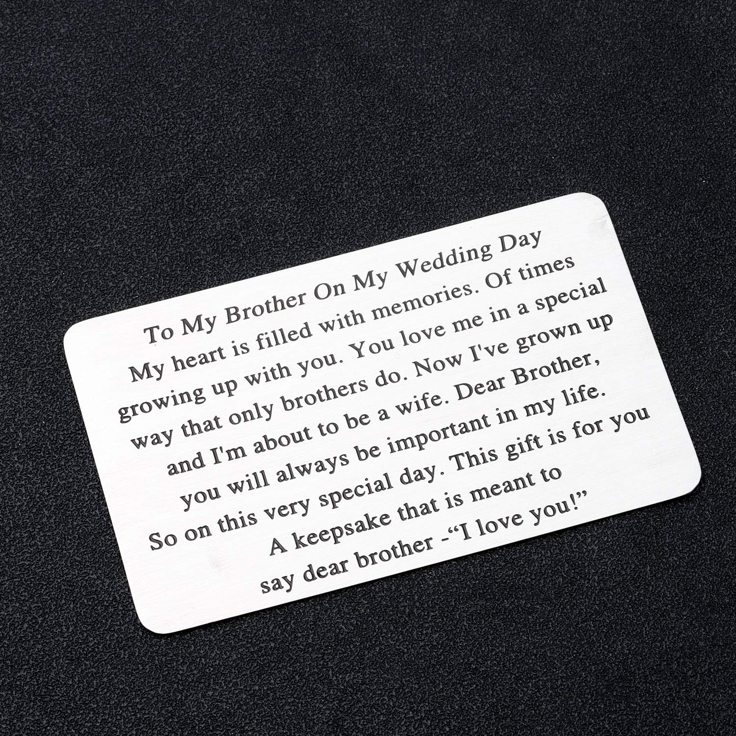 UJIMS Engraved Metal Wallet Insert Card - Thoughtful Gift for Brother, Brother-in-Law & Military Deployment - Personalized Jewelry for Wedding, Birthday & Special Occasions - Perfect for Everyday Use & Keepsake Memories