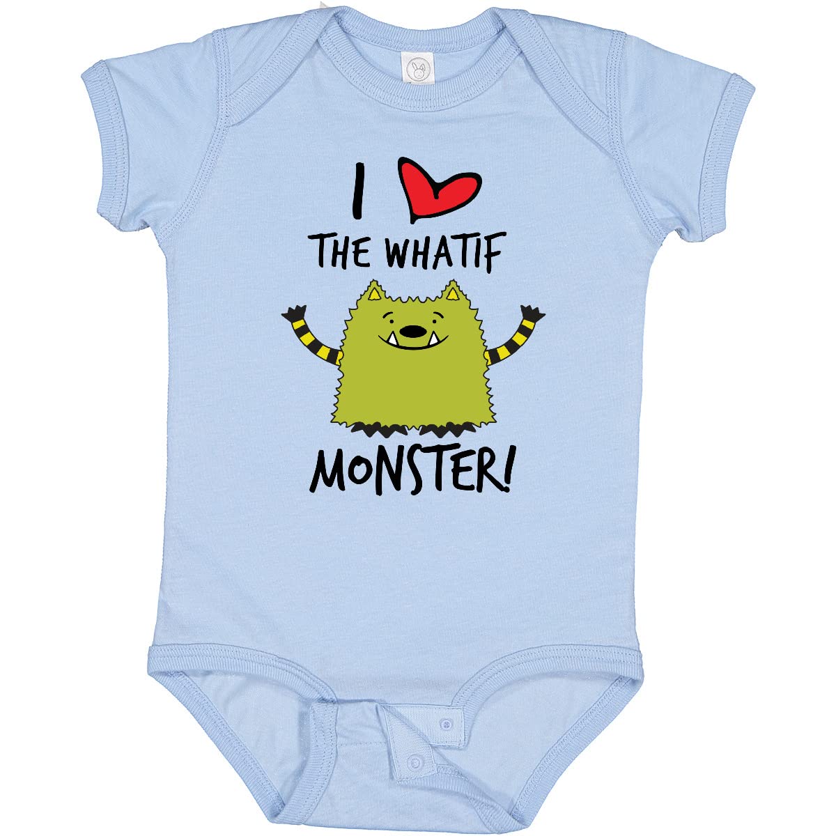 Inktastic I Love The Whatif Monster Baby Bodysuit - Cute Cartoon Design by Michelle Nelson-Schmidt | Soft Cotton Infant Onesie for Playtime & Photo Shoots