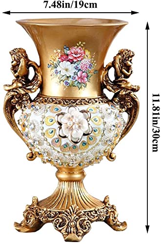 European-Style Retro Resin Large Flower Vase - 12