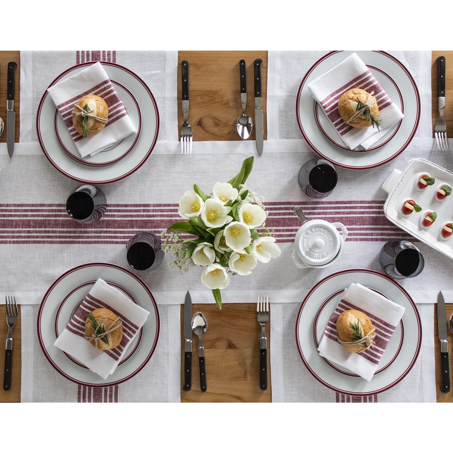 Farmhouse Table Runner - 16 Inch & 18 Inch Wide Cotton Linen Blend - Perfect for Dining Tables, Kitchen Decor & Rustic Weddings