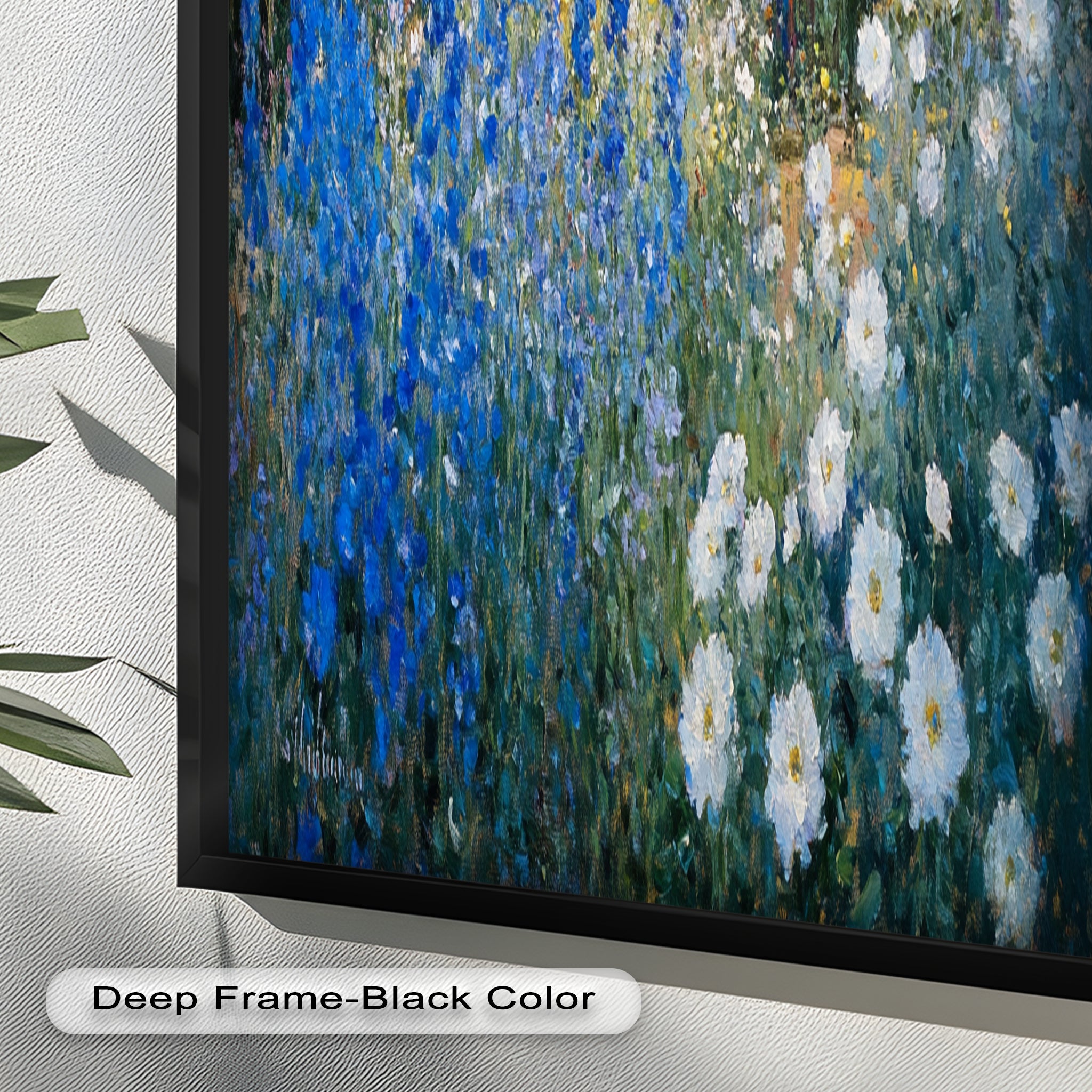 Blue Delphinium Impressionist Oil Painting - Handmade Floral Wall Art for Living Room, Bedroom & Office Decor