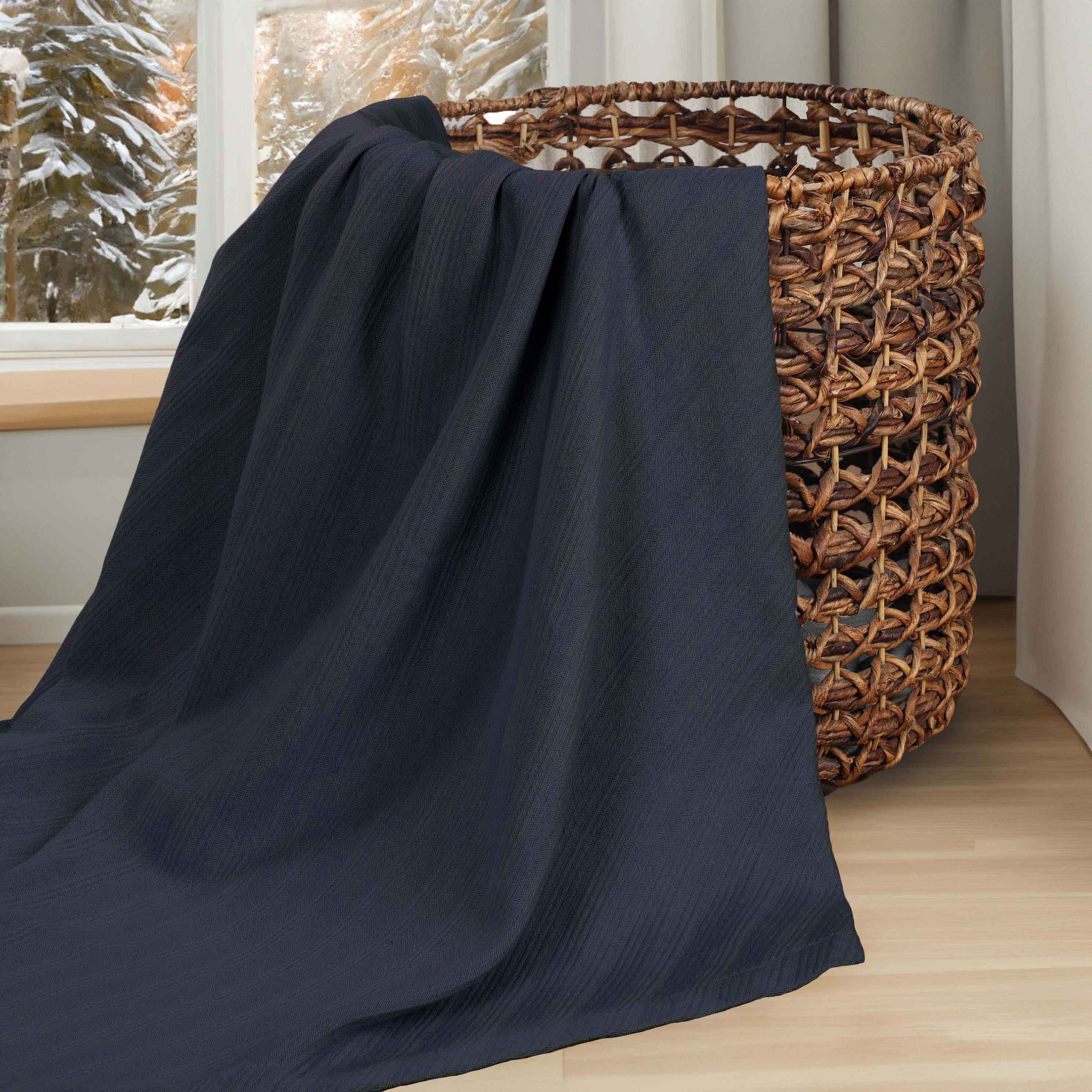 Soft Milan Cotton Textured Striped Lightweight Woven Blanket - Perfect for Sofa, Bed & Outdoor Picnics - Breathable & Cozy Throw