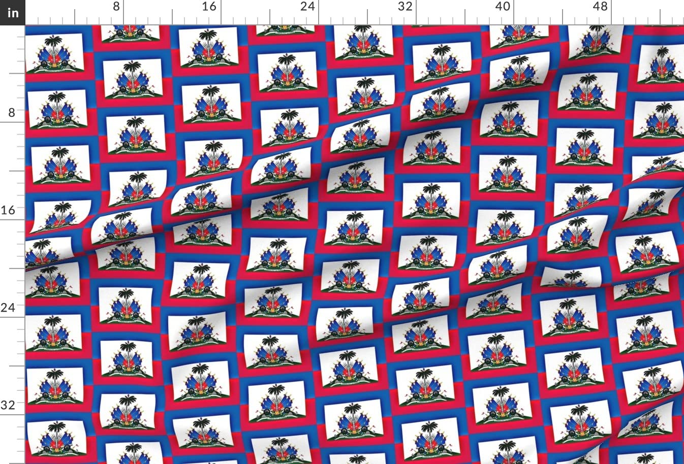 Haitian Flag Printed Satin Fabric by The Yard - Sewing, Lining, Apparel, Fashion, Blankets & Decor | Perfect for DIY Projects, Home Decor, and Patriotic Crafts