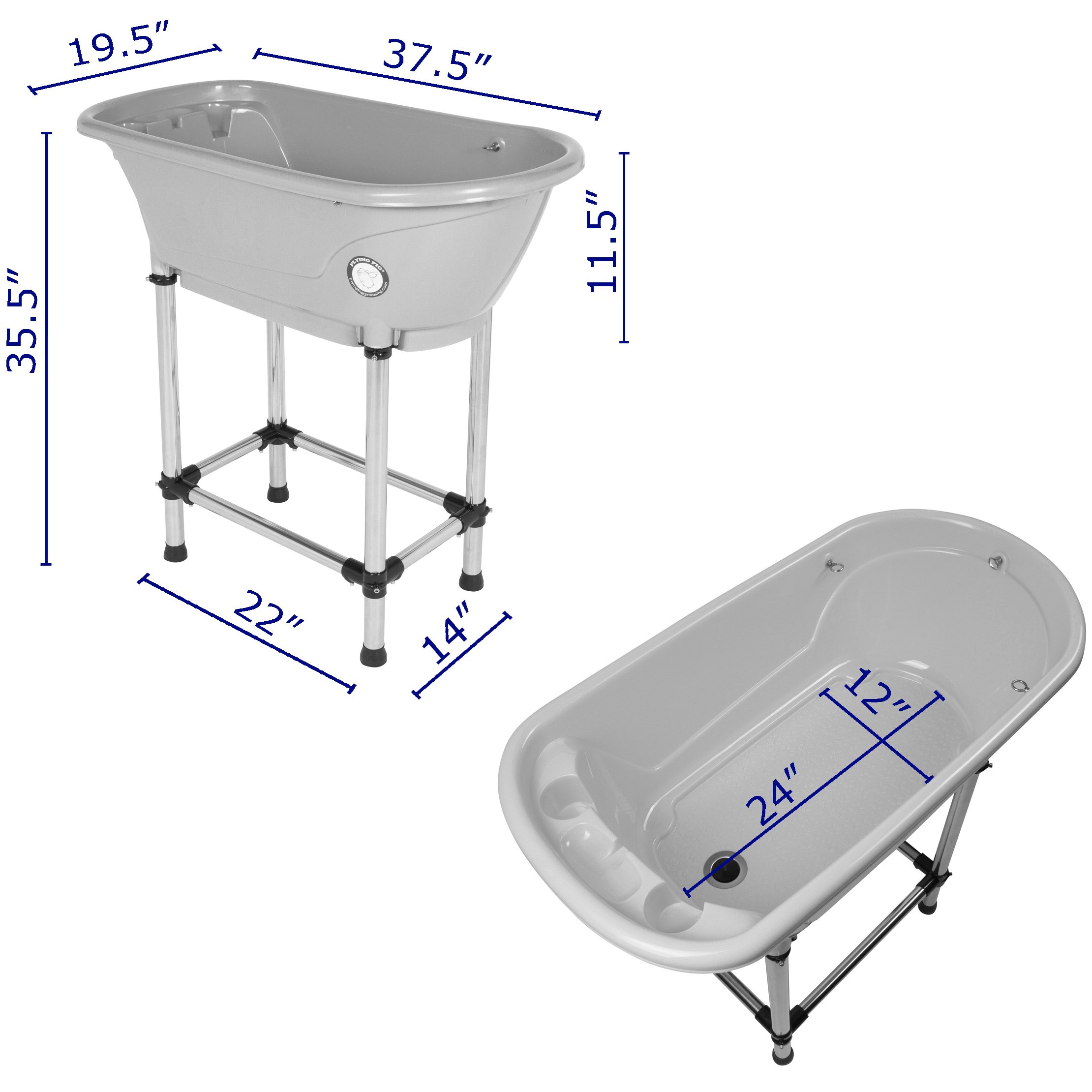 Flying Pig™ Portable Pet Bath Tub for Dogs & Cats - Foldable, Non-Slip, Large (37.5