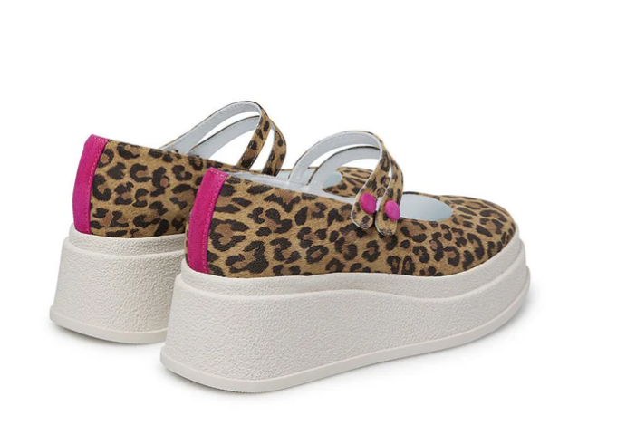 MARCO MOREO Leopard Print Wedge Shoes for Women - KAREN M622 Comfortable Heels for Party, Night Out & Casual Wear
