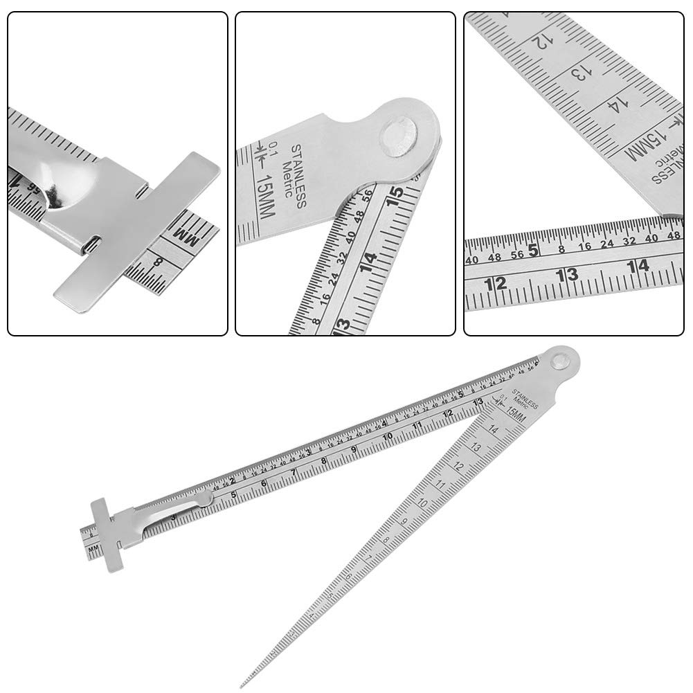 Stainless Steel Taper Gauge - Rust-Resistant Welding Depth Length Ruler for Hole Inspection & Measurement | Precision Tool for Metalworking, Plumbing & DIY Projects