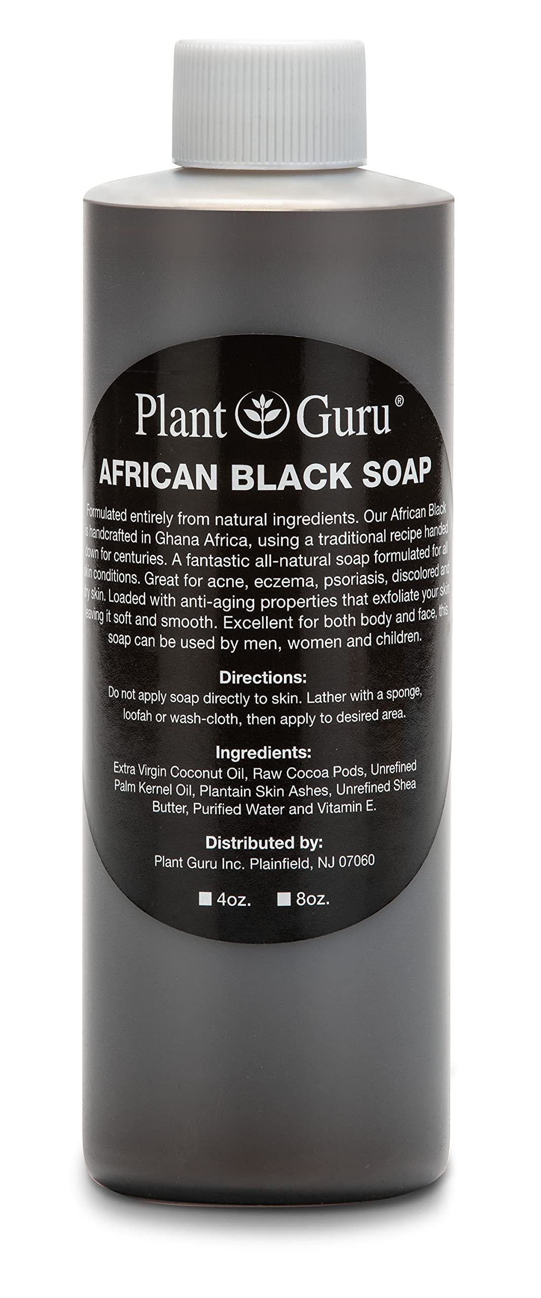 100% Pure Natural African Black Soap Liquid 8 oz - Raw Organic Soap from Ghana for Acne Treatment, Eczema & Psoriasis Relief - Best for Dry Skin, Scars, Dark Spots, Pimples & Blackheads - Gentle Face & Body Wash for Daily Skincare Routine