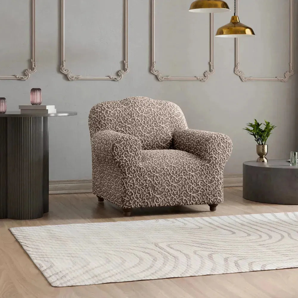 Stylish Jacquard 3D Armchair Slipcover - Premium Stretchable Furniture Protector for Living Room, Bedroom & Office Decor