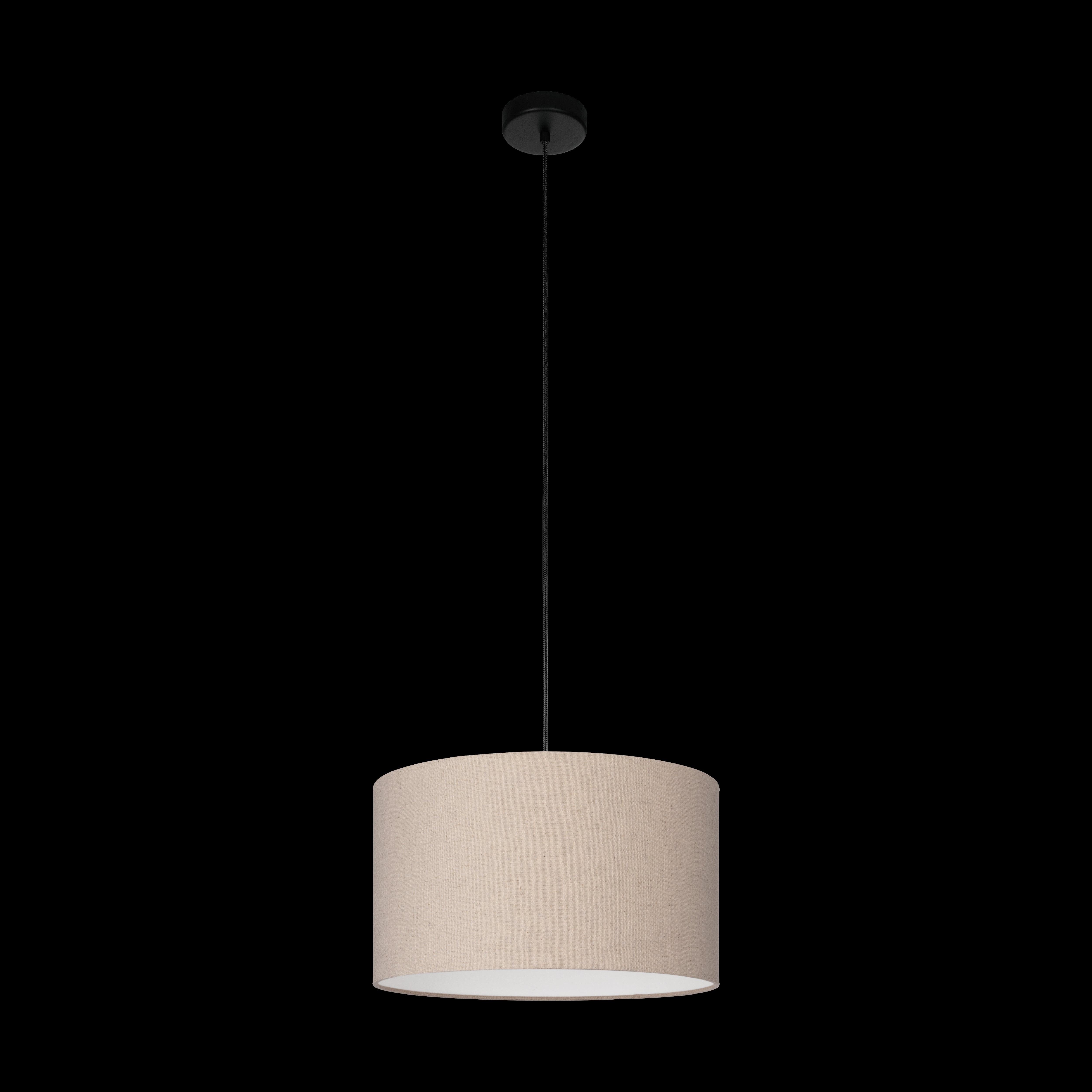 Eglo Feniglia Round Linen Pendant Light - Modern Farmhouse Ceiling Lamp for Kitchen, Dining Room & Bedroom Lighting