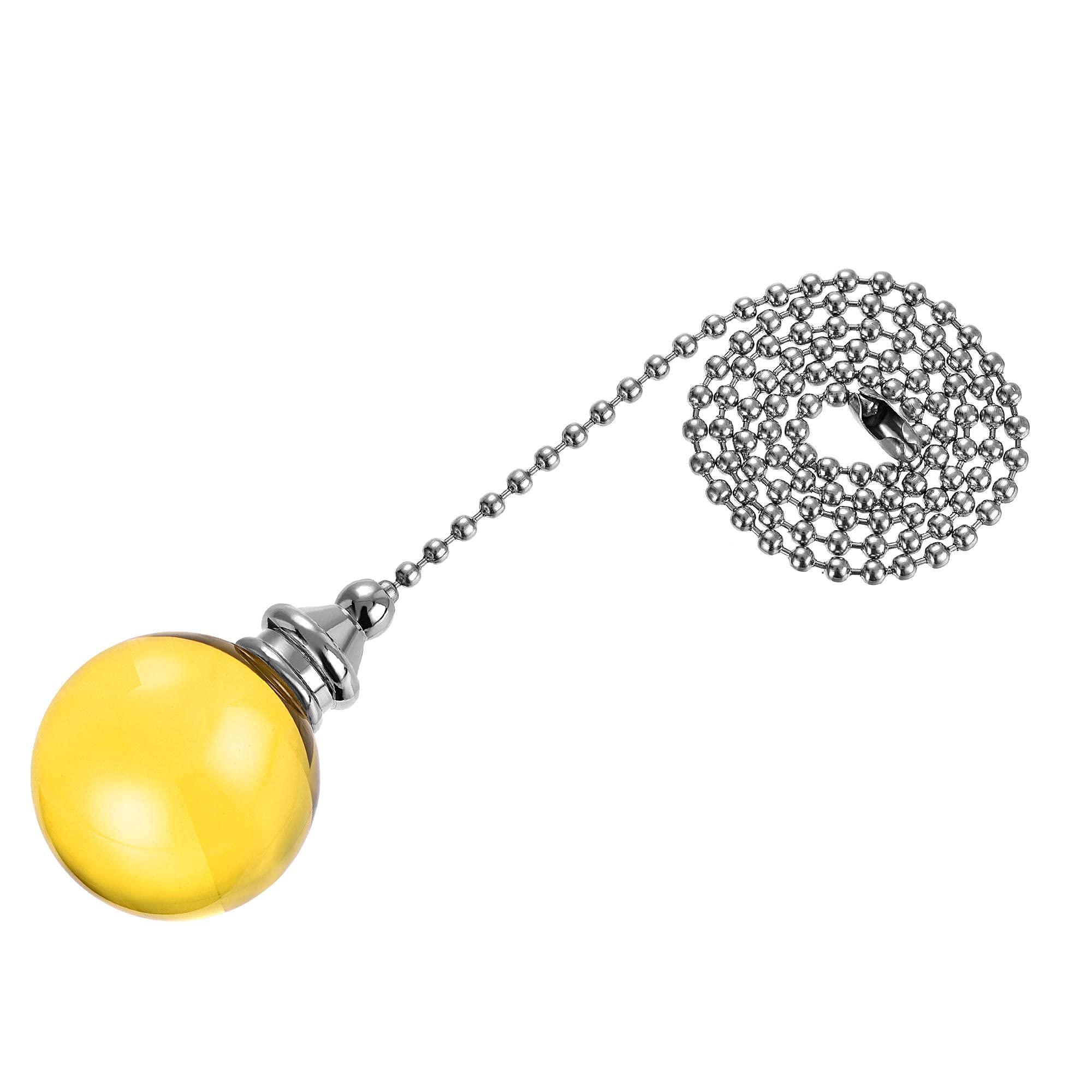 uxcell 20 Inch Ceiling Fan Pull Chain with 30mm Crystal Ball Pendant - Golden Tone Lighting Accessory for Fan & Light Control - Perfect for Home, Bedroom, Living Room & Office Decor