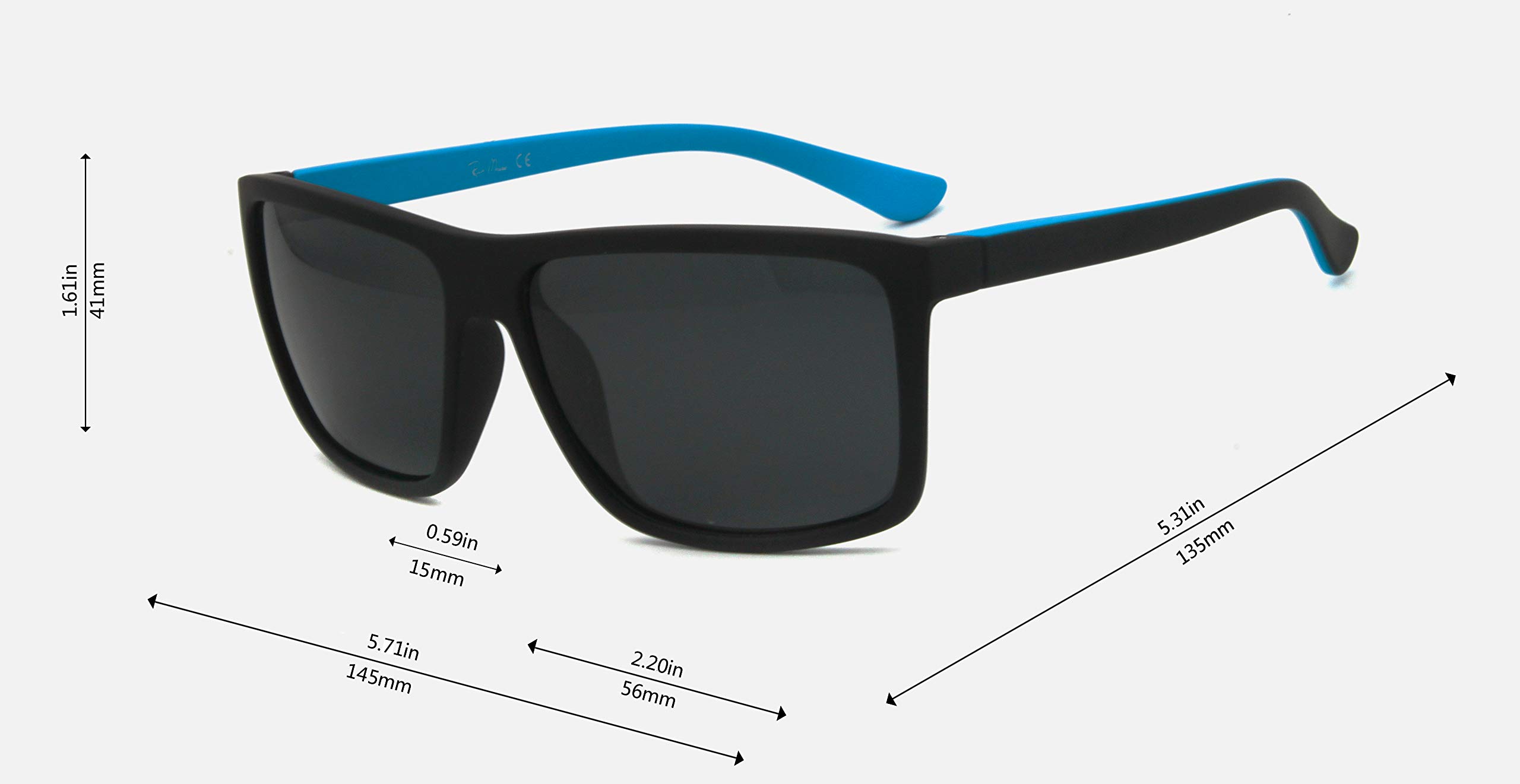 RICH MODE Polarized Sunglasses for Men - Classic Square Retro Style, UV Protection Driving & Fishing Sunglasses - Lightweight Comfort for Outdoor Activities, Beach, and Daily Wear