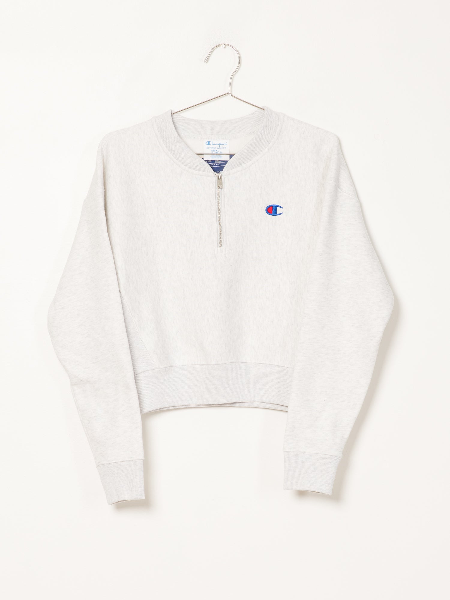 Champion Reverse Weave Crop 1/4 Zip Pullover Hoodie - Women's Casual Streetwear for Gym & Everyday Wear