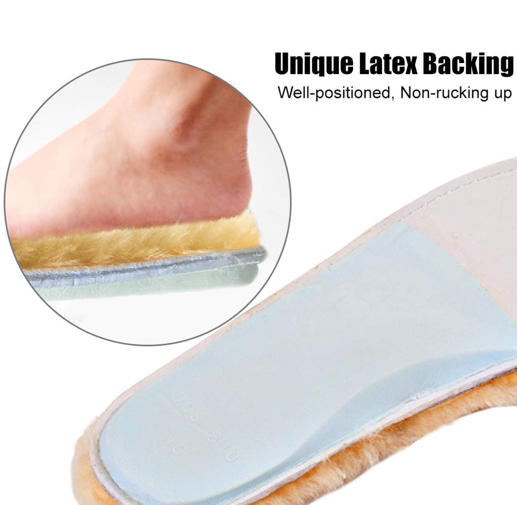 Premium Sheepskin Insoles for Women - Ultra Soft Wool Fur Fleece Shoe Inserts, Cozy & Fluffy (Size 7, 1-Pack) - Perfect for Winter Boots, House Slippers & Cold Weather Comfort