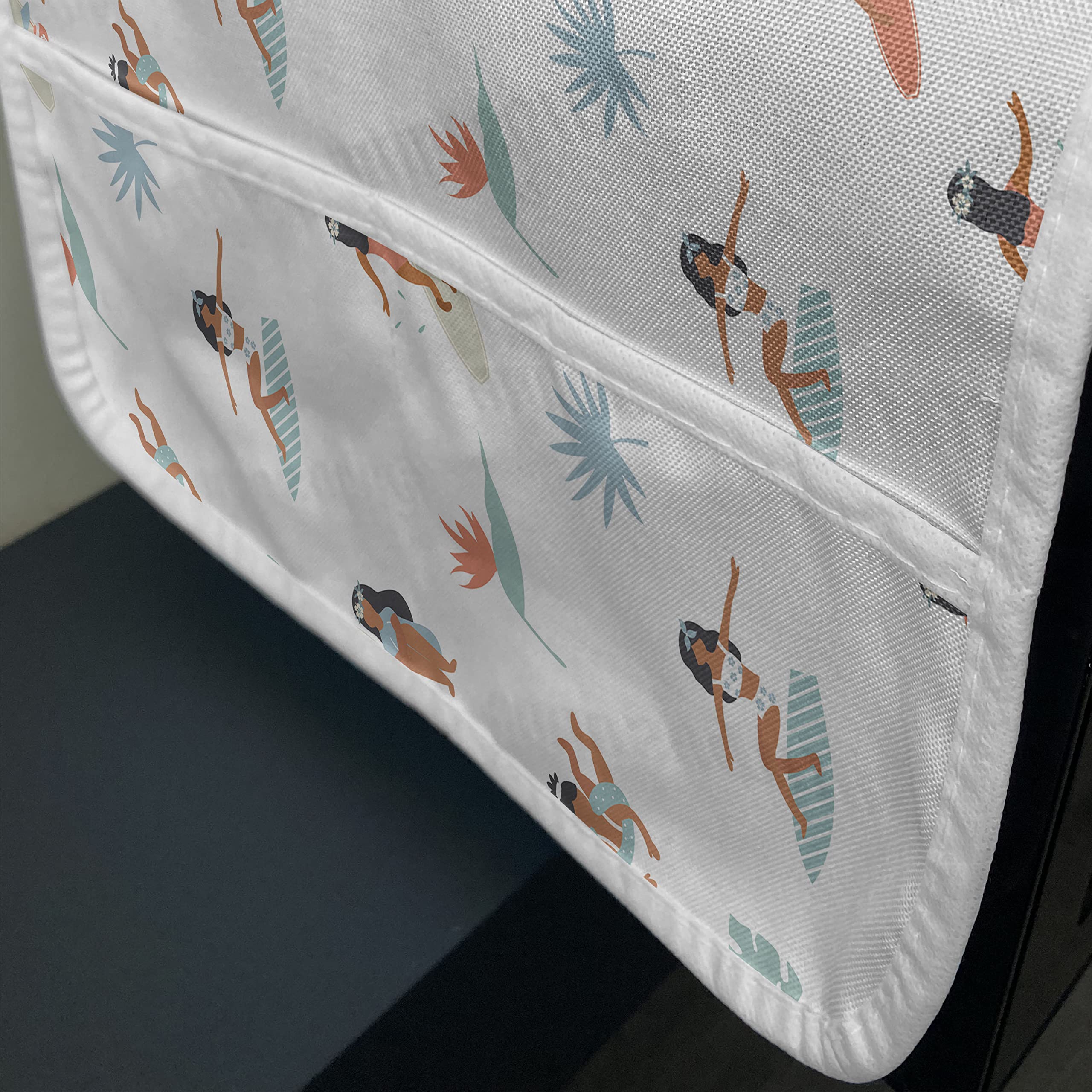 Ambesonne Hula Girl Microwave Cover - Water Resistant Kitchen Organizer with Pockets, 36