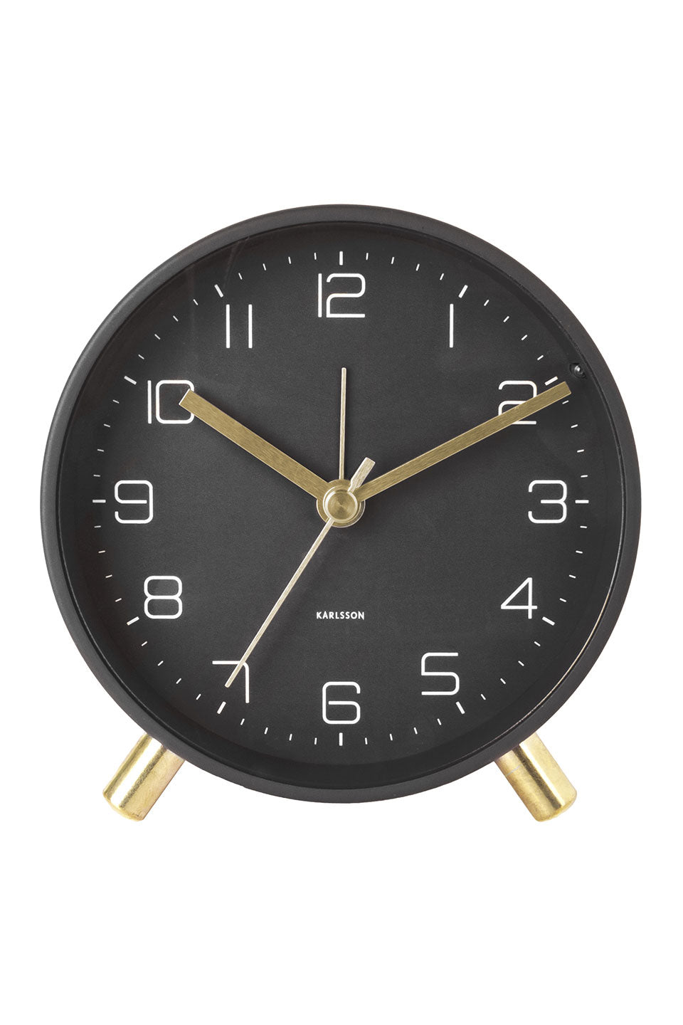 11cm Lofty Black Alarm Clock with Snooze - Perfect for Bedroom, Office & Travel | Silent Non-Ticking Design