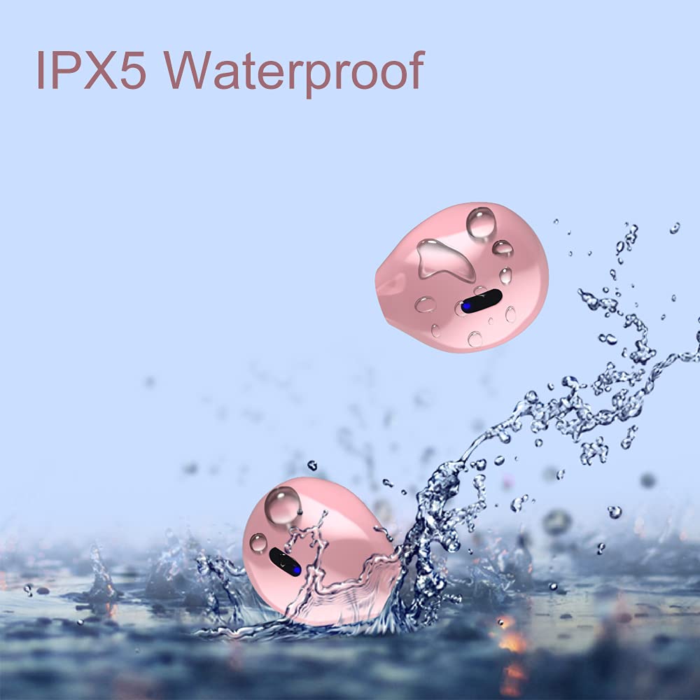 Wireless Bluetooth Earbuds - Mini Invisible Semi-In Ear Headphones with Touch Control for iPhone & Android | Perfect for Work, Home, Music, Audiobooks & Podcasts (White)