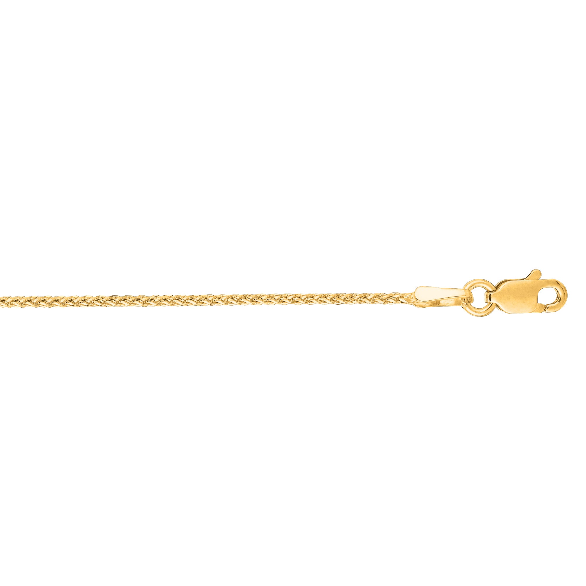 14K Gold 1.1mm Diamond Cut Round Wheat Chain Necklace for Women - Elegant Layering Piece for Everyday Wear & Special Occasions