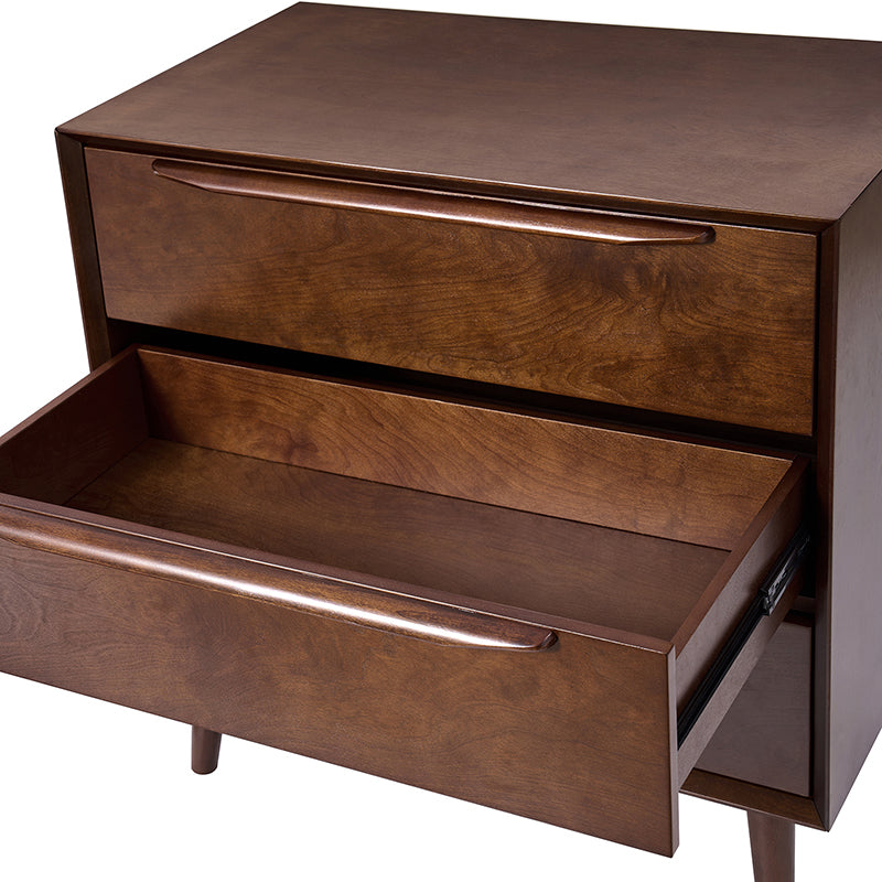 Rebecca 3-Drawer Mid-Century Modern Nightstand - Solid Wood Bedside Table with Storage for Bedroom, Living Room & Office - Perfect for Small Spaces & Home Decor