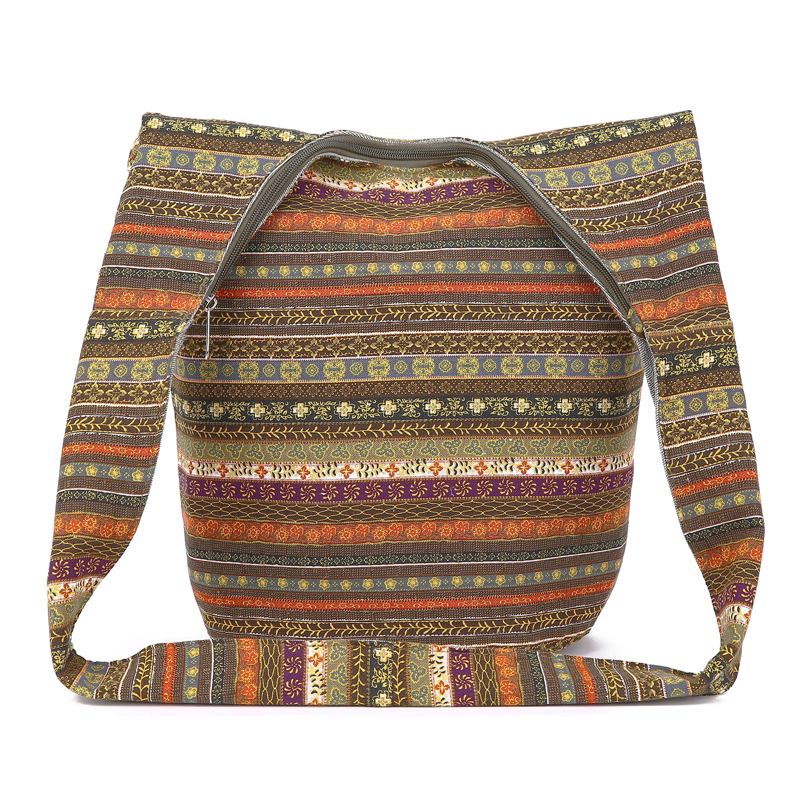 Women's Bohemian Animal Print Canvas Shoulder Bag - Fashion Hippie Crossbody Hobo Purse for Casual Outings, Travel & Festival Accessories