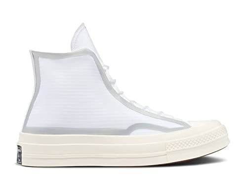 Converse Chuck 70 High Top Sneakers - Unisex Metallic Tape Seam White/Egret/Black (170767C) | Size 9 Men/11 Women | Retro Casual Shoes for Streetwear & Everyday Fashion