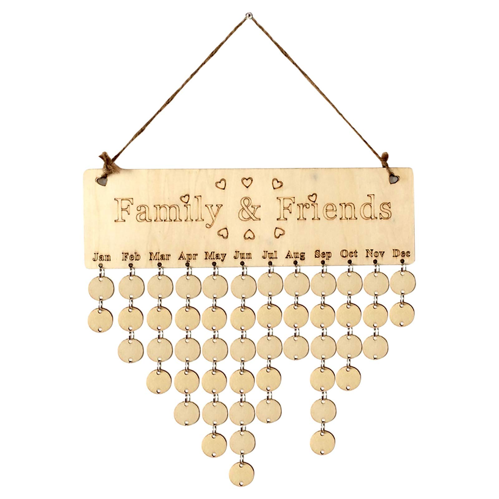 DFDGBD Handmade Wooden Family Calendar - 18 Month Wall Decor (2022 Edition) - Perfect for Home Organization, Gift Giving & Family Planning