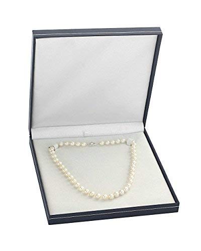 AAA White Freshwater Pearl Necklace for Women - 7.0-7.5mm Round Cultured Pearls, 18