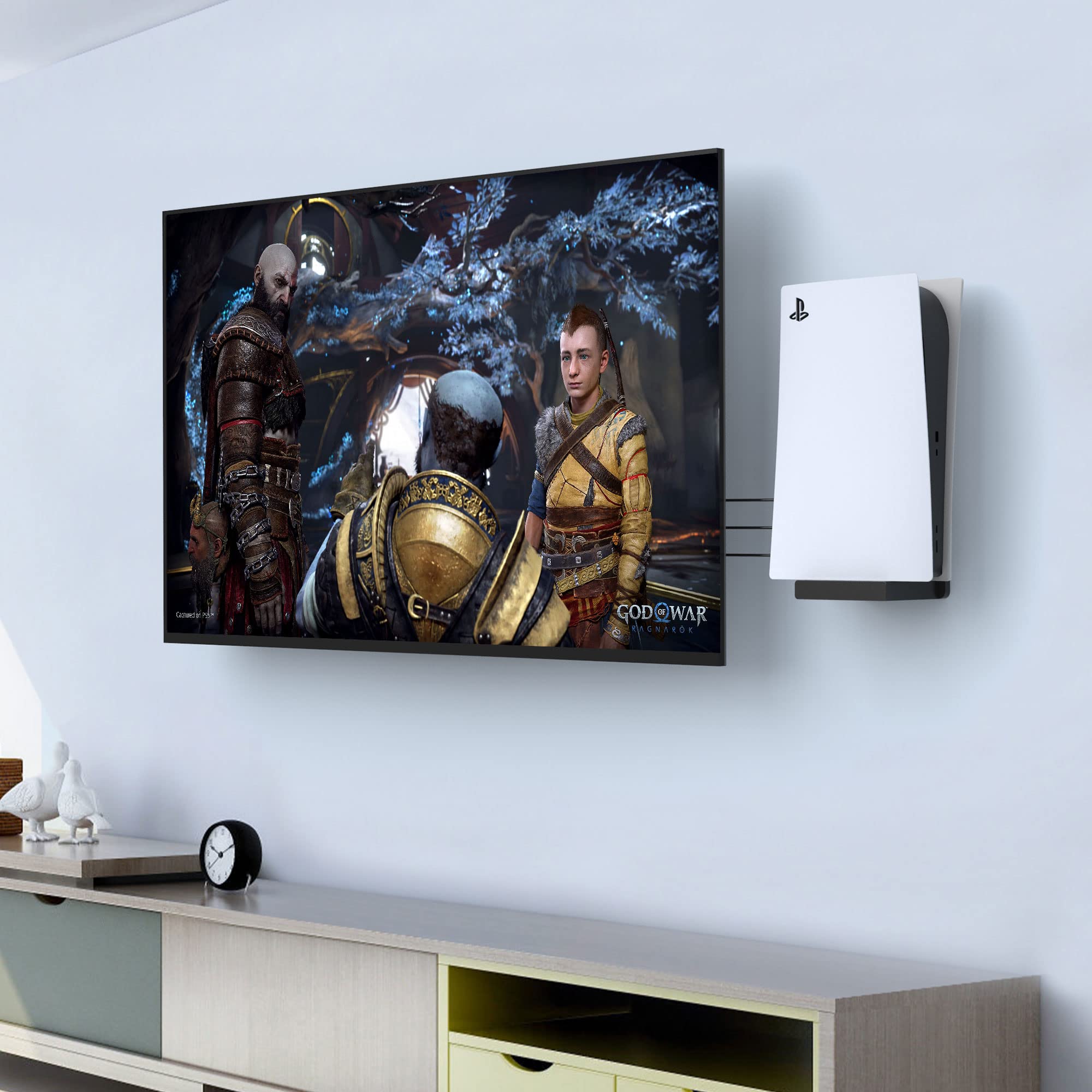 SOKUSIN PS5 Wall Mount Bracket - Black, Secure & Space-Saving Vertical or Horizontal Mount for PlayStation 5 - Perfect for Gaming Rooms & Small Spaces