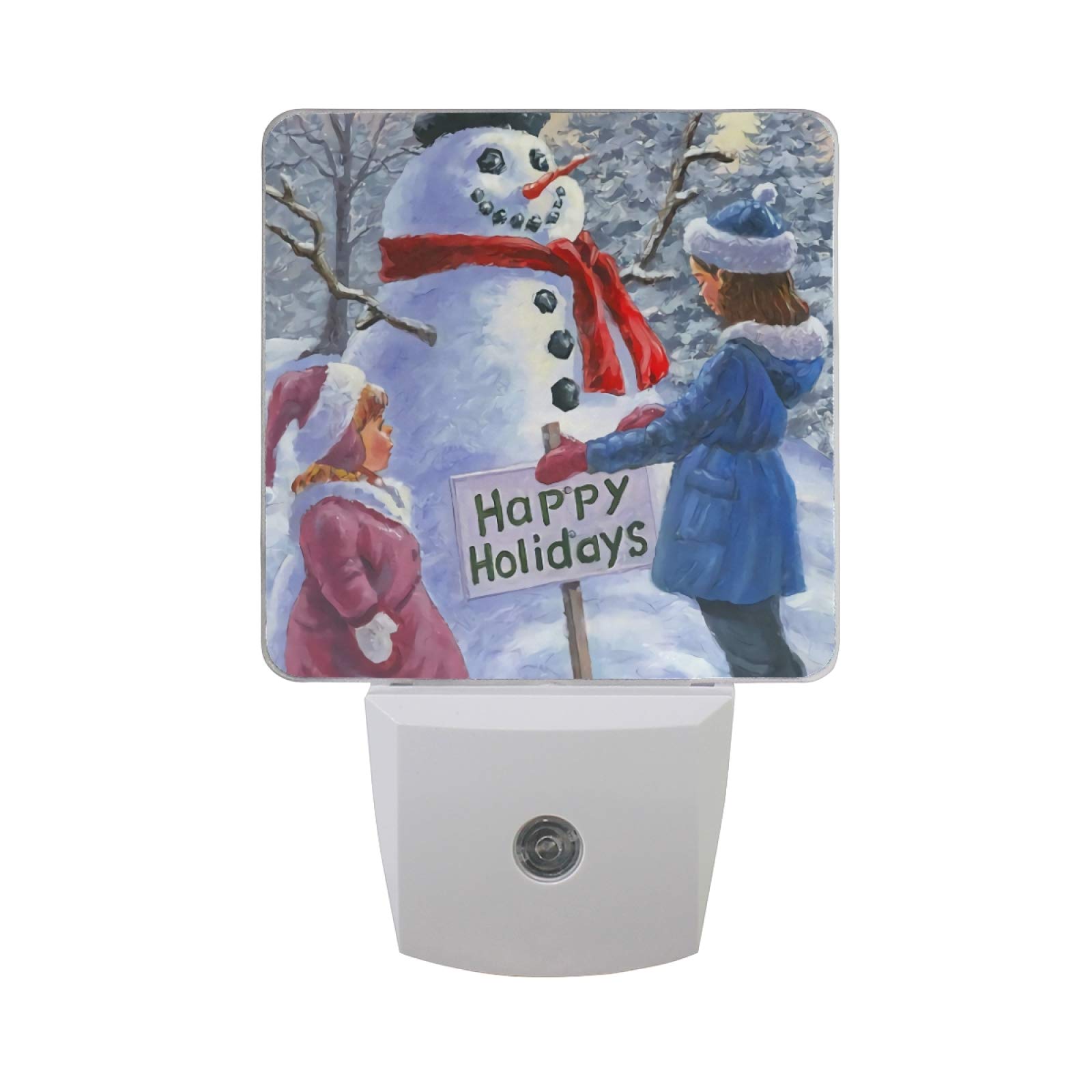 Mr.Brilliant 2 Pack Christmas Snowman LED Night Light with Auto Dusk to Dawn Sensor - 0.5W Plug-in Decor for Kids & Adults - Perfect for Bedroom, Nursery, Winter Home Decoration & Holiday Gift
