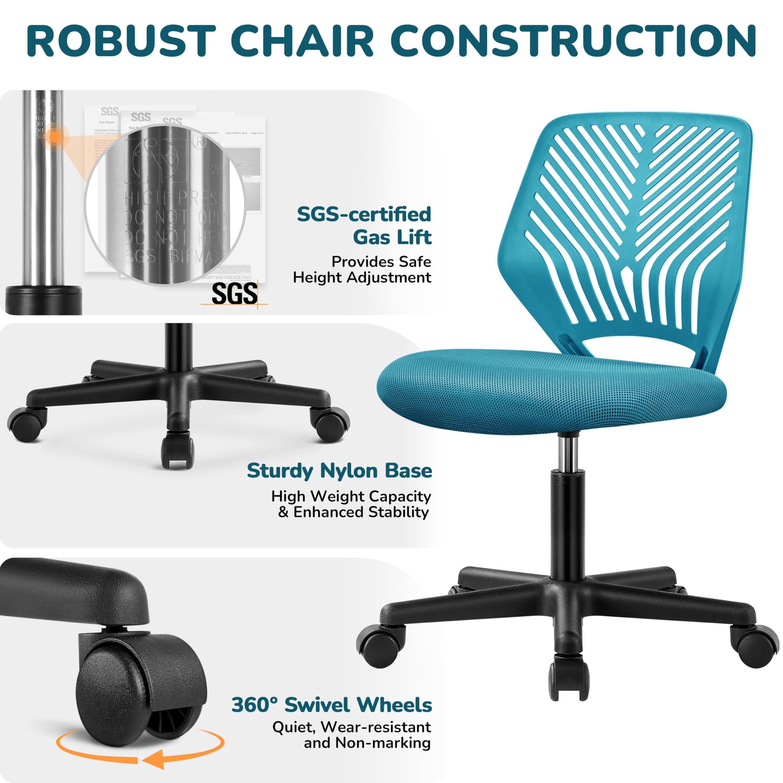 Yaheetech Kids Study Chair - Adjustable Height, Lumbar Support for Bedroom & School