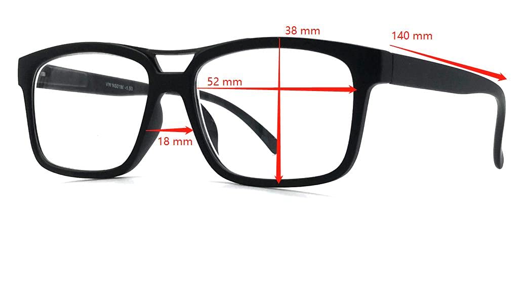 Myopia Glasses for Men & Women - 2 Pairs Rectangular & Square Nearsighted Glasses for Distance Driving | Perfect for Night Driving, Watching TV & Outdoor Activities