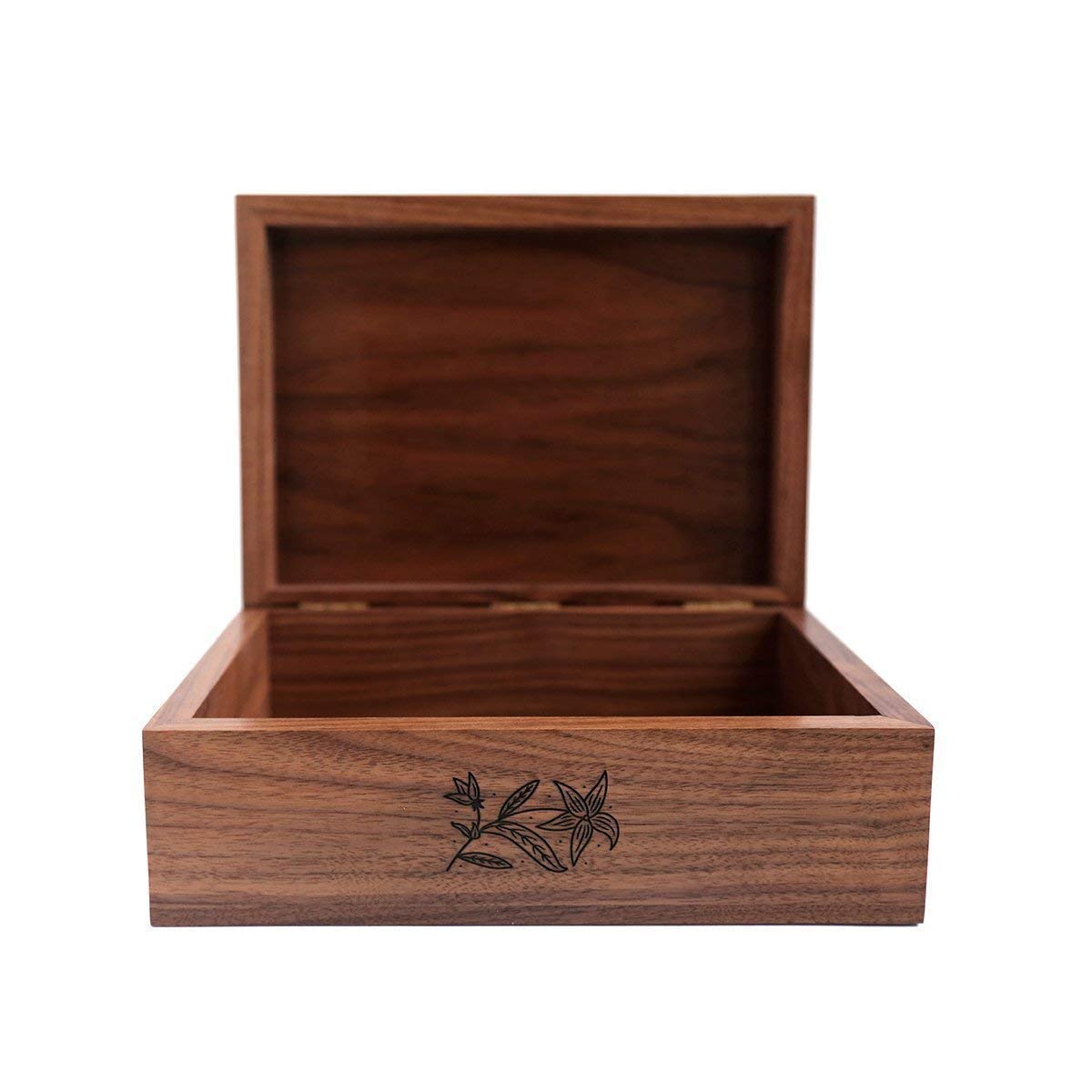 Personalized Floral Monogram Wood Keepsake Box - Custom Engraved Gift for Anniversary, Wedding, Baby Shower & Memory Storage - Perfect for Jewelry, Photos & Sentimental Keepsakes